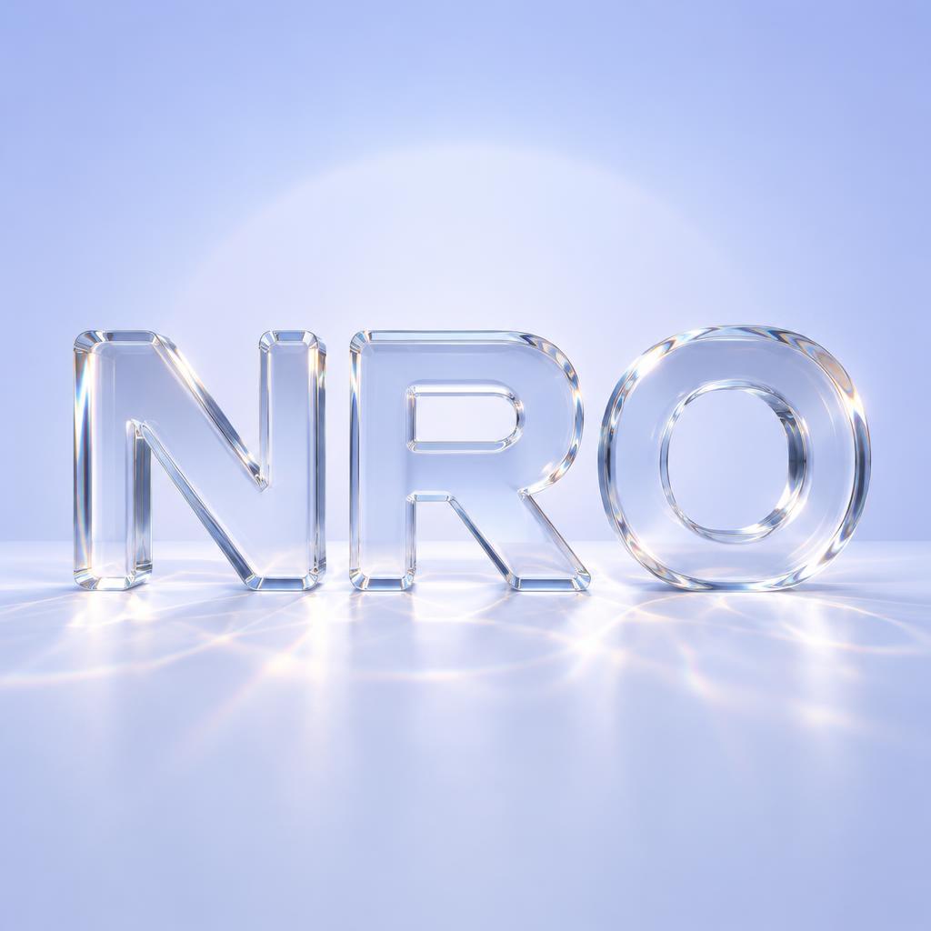 "NRO" — Glass | AI Text Effect Generator