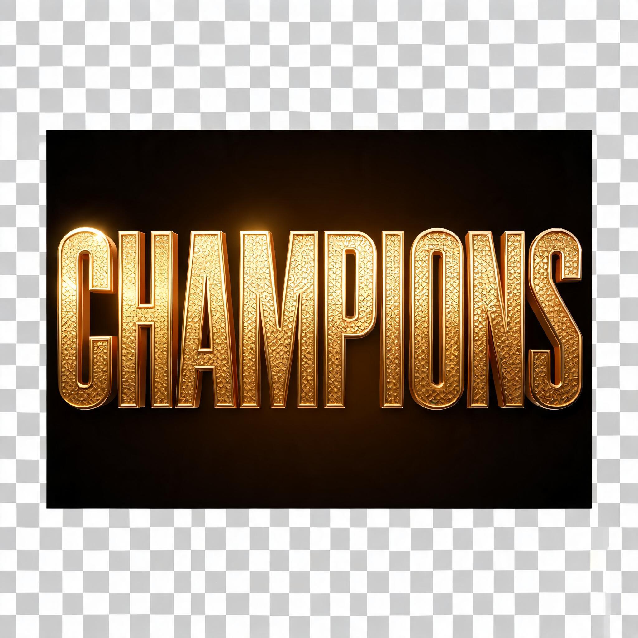 "CHAMPIONS" — 3d Bold Gold | AI Text Effect Generator