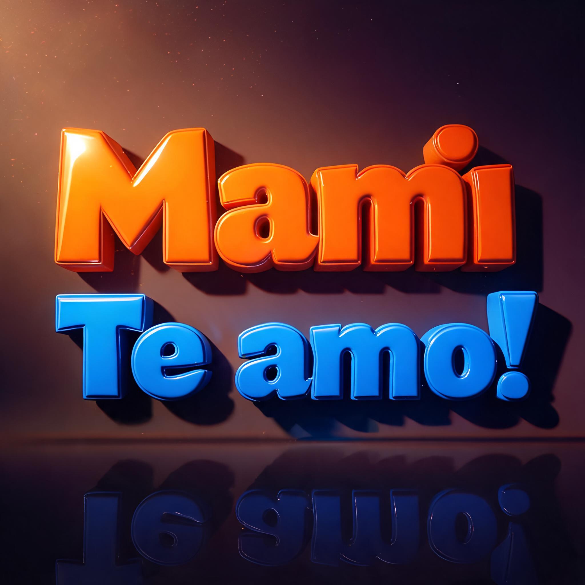 "Mami    Te amo!" — 3d Bold | AI Text Effect Generator