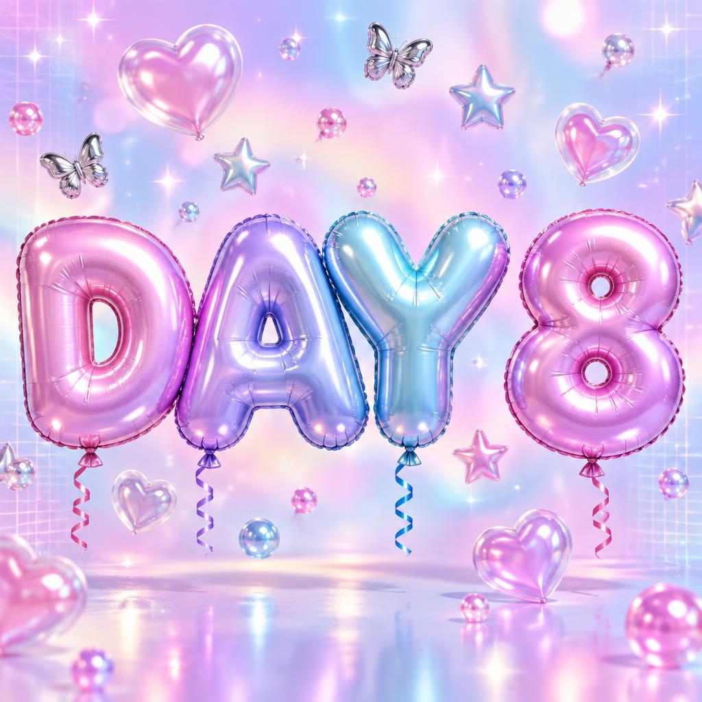 "DAY 8" — Y2k Bubbly | AI Text Effect Generator