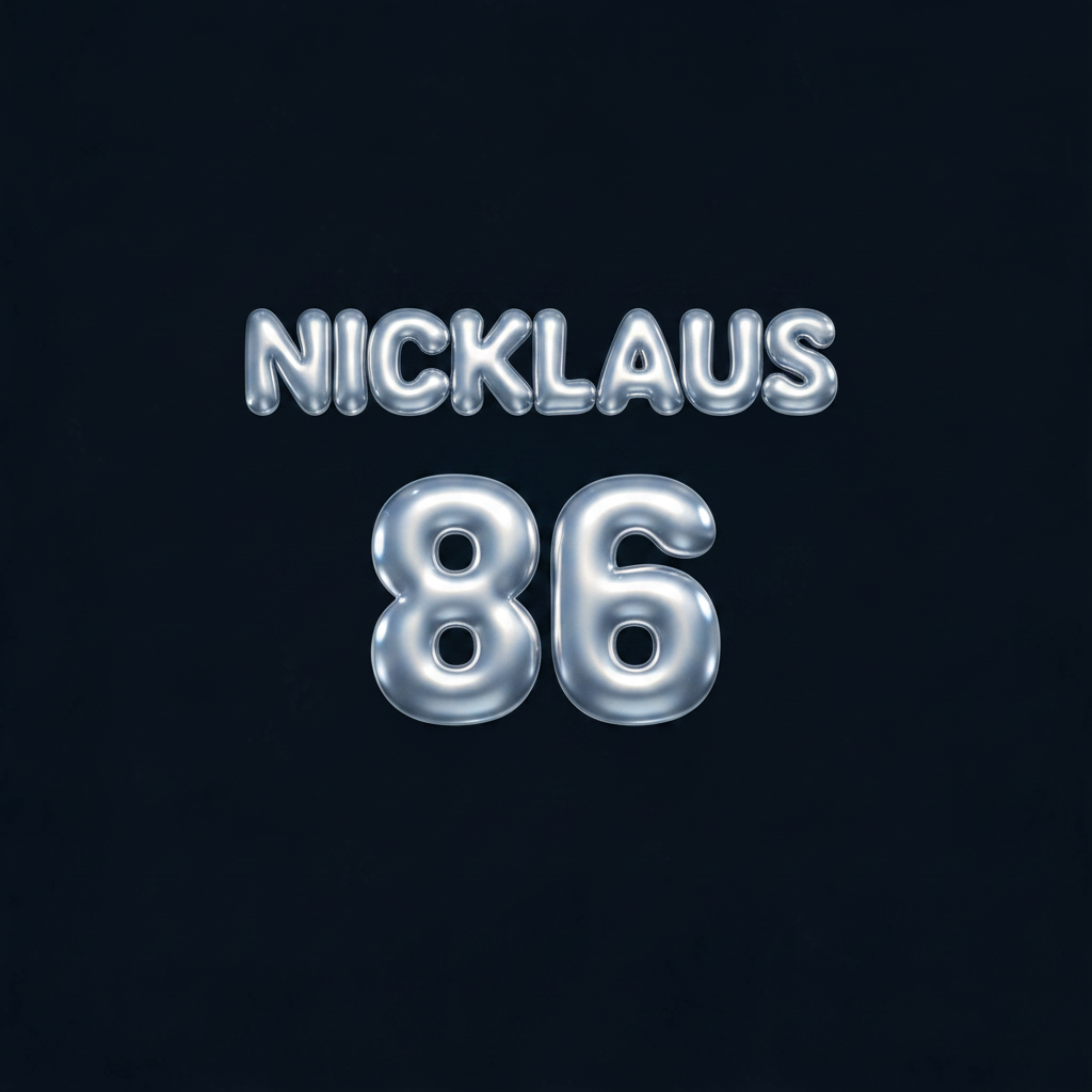 "Nicklaus" — Chrome Metal 3d | AI Text Effect Generator