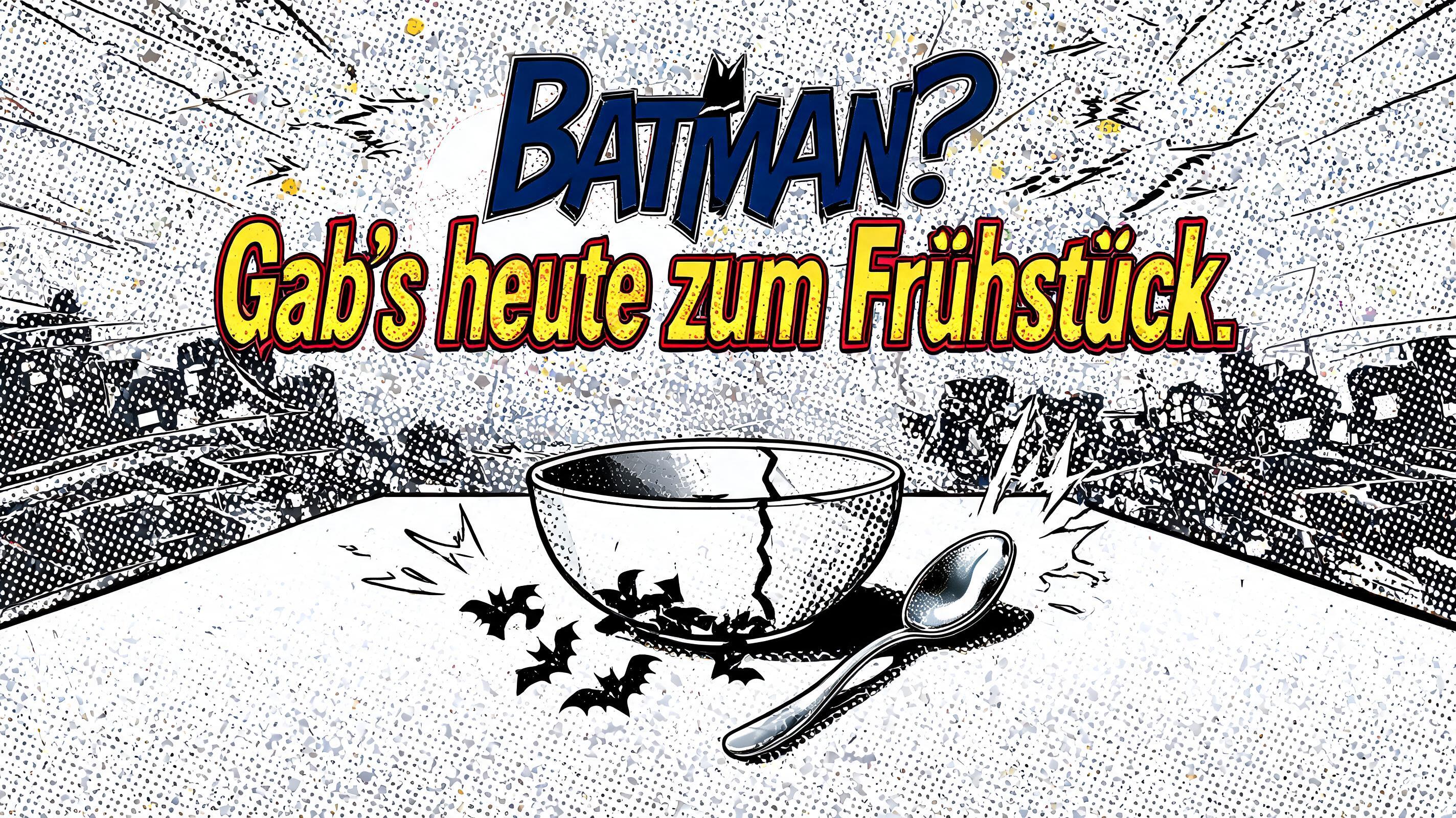 "Batman? Gab’s heute zum Frühstück." — Comic Book | AI Text Effect Generator