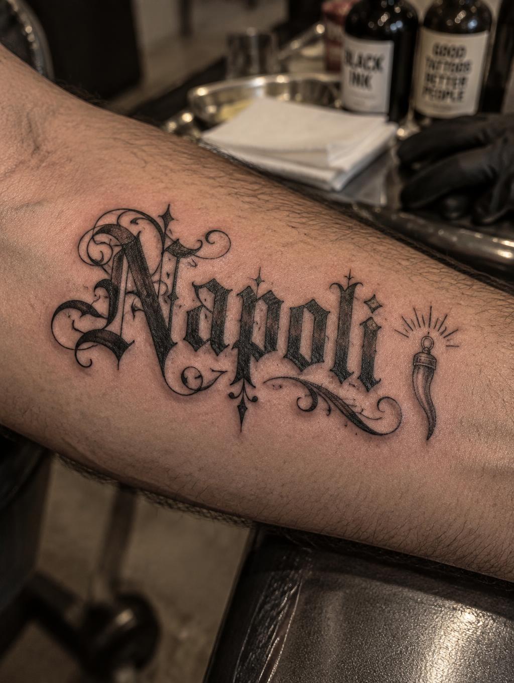 "Napoli" — Tattoo | AI Text Effect Generator