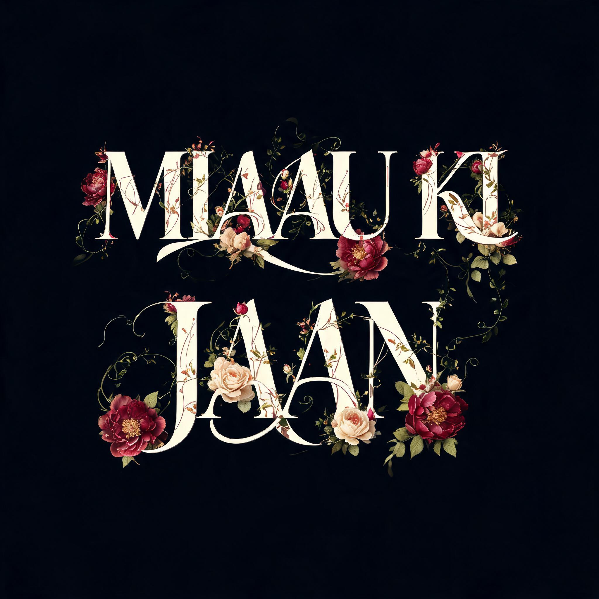 "MIAAU KI JAAN" — Floral | AI Text Effect Generator