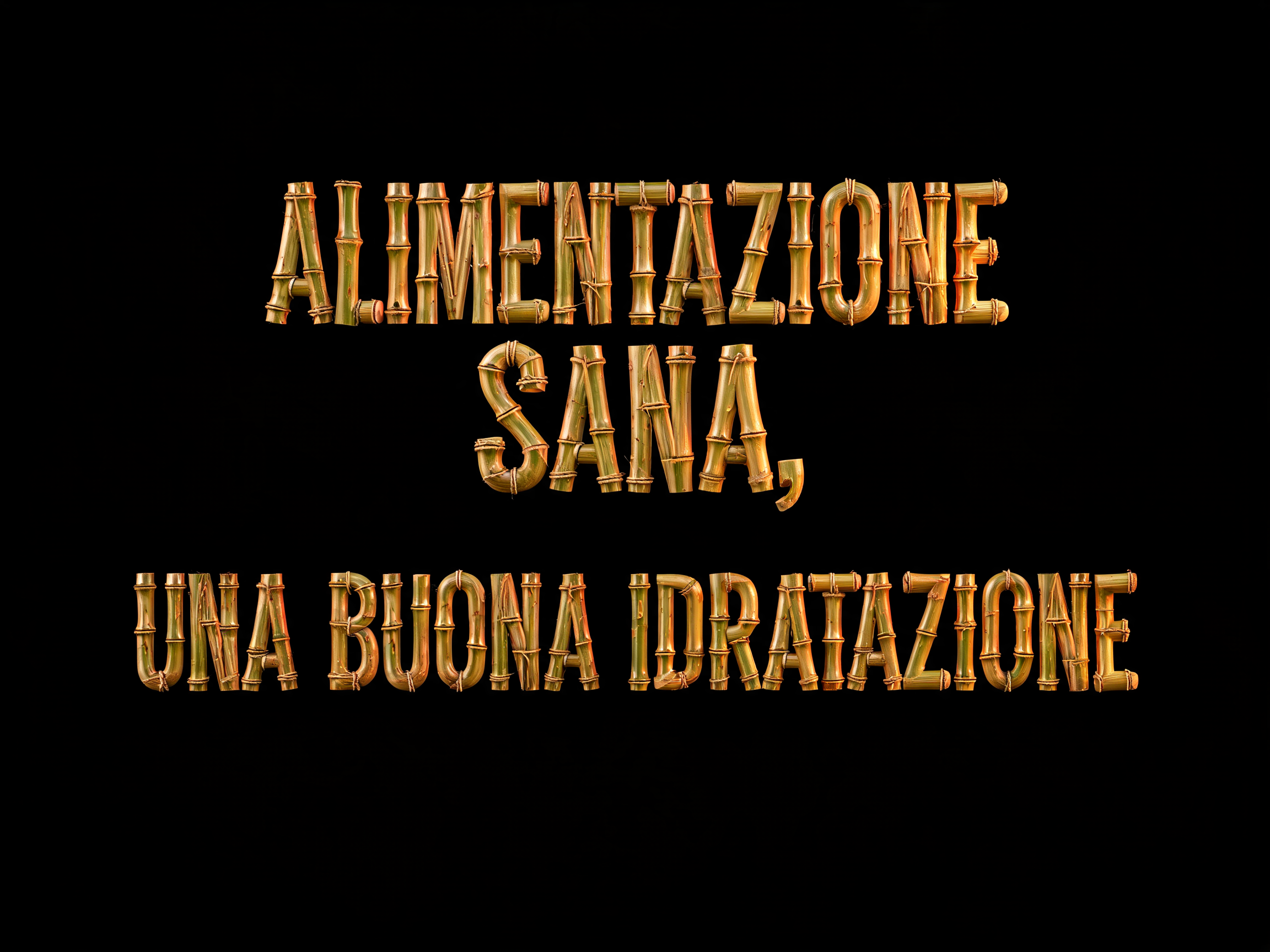 "ALIMENTAZIONE SANA,

UNA BUONA IDRATAZIONE" — Hawaiian | AI Text Effect Generator