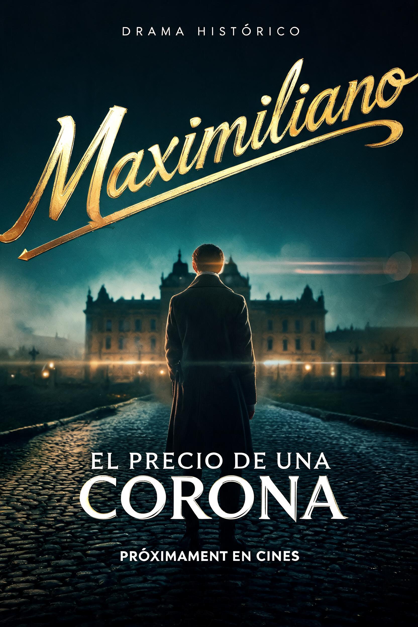 "Maximiliano
EL PRECIO DE UNA CORONA
DRAMA HISTÓRICO
PRÓXIMAMENTE EN CINES" — cinematic text effect