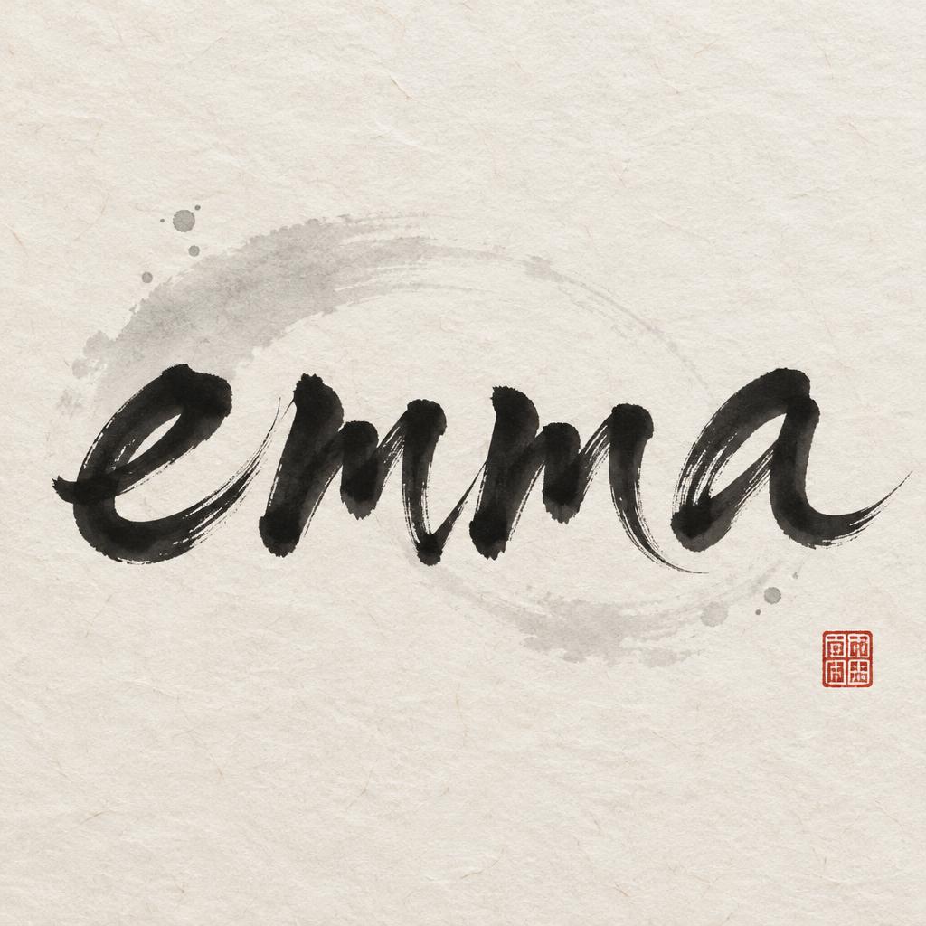 "emma" — Brush Japanese Ink | AI Text Effect Generator
