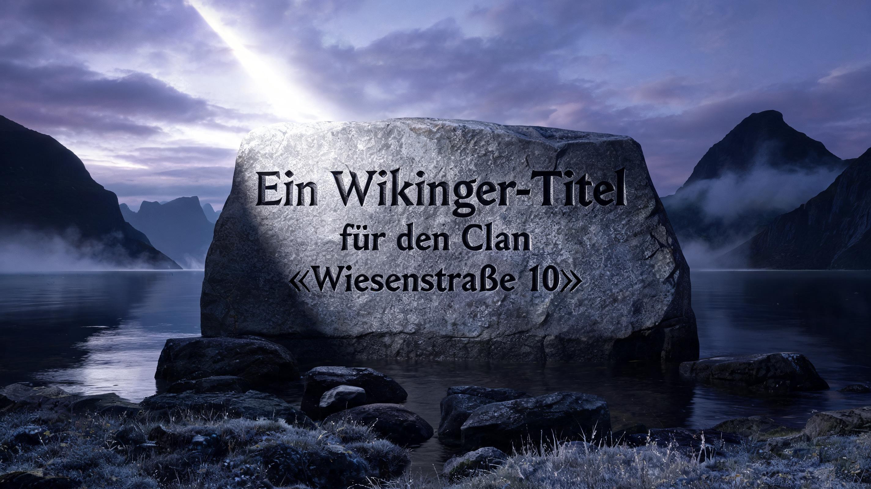 "Ein Wikinger-Titel für den Clan «Wiesenstraße 10»" —  | AI Text Effect Generator