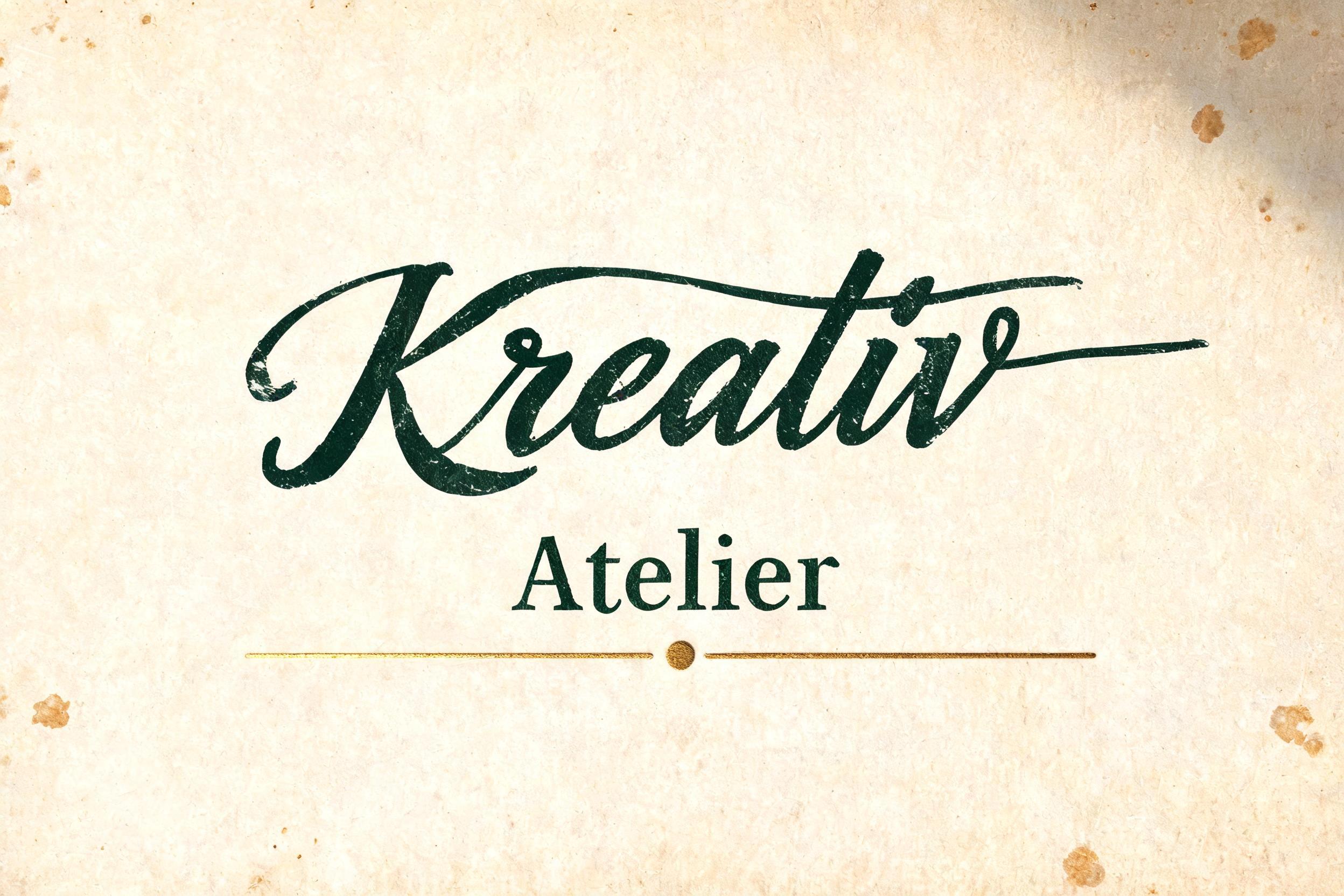 "Kreativ-Atelier" — Vintage | AI Text Effect Generator