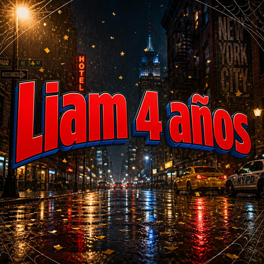 "Liam 4 años" — Spider Hero | AI Text Effect Generator