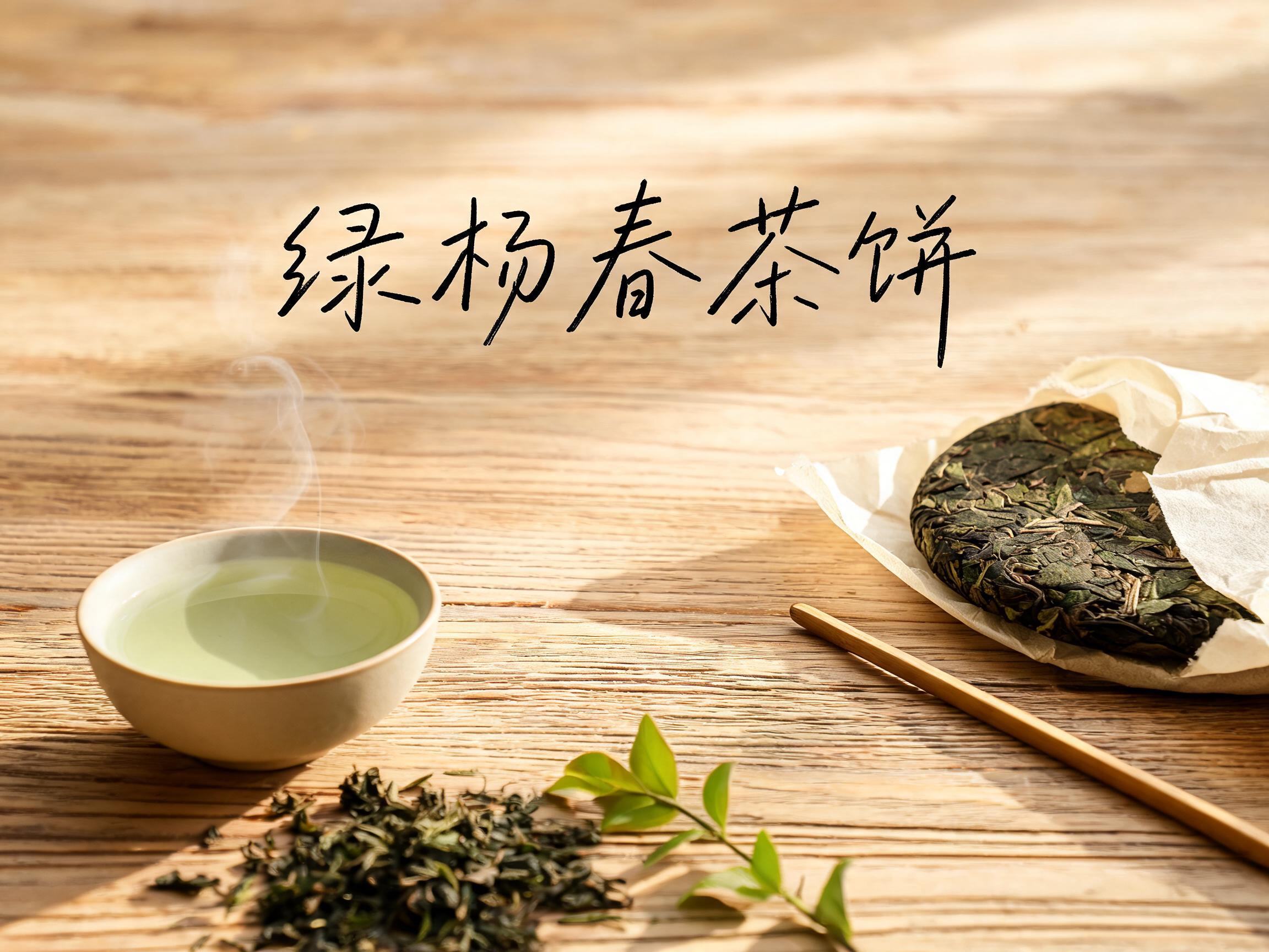 "绿杨春茶饼" —  | AI Text Effect Generator