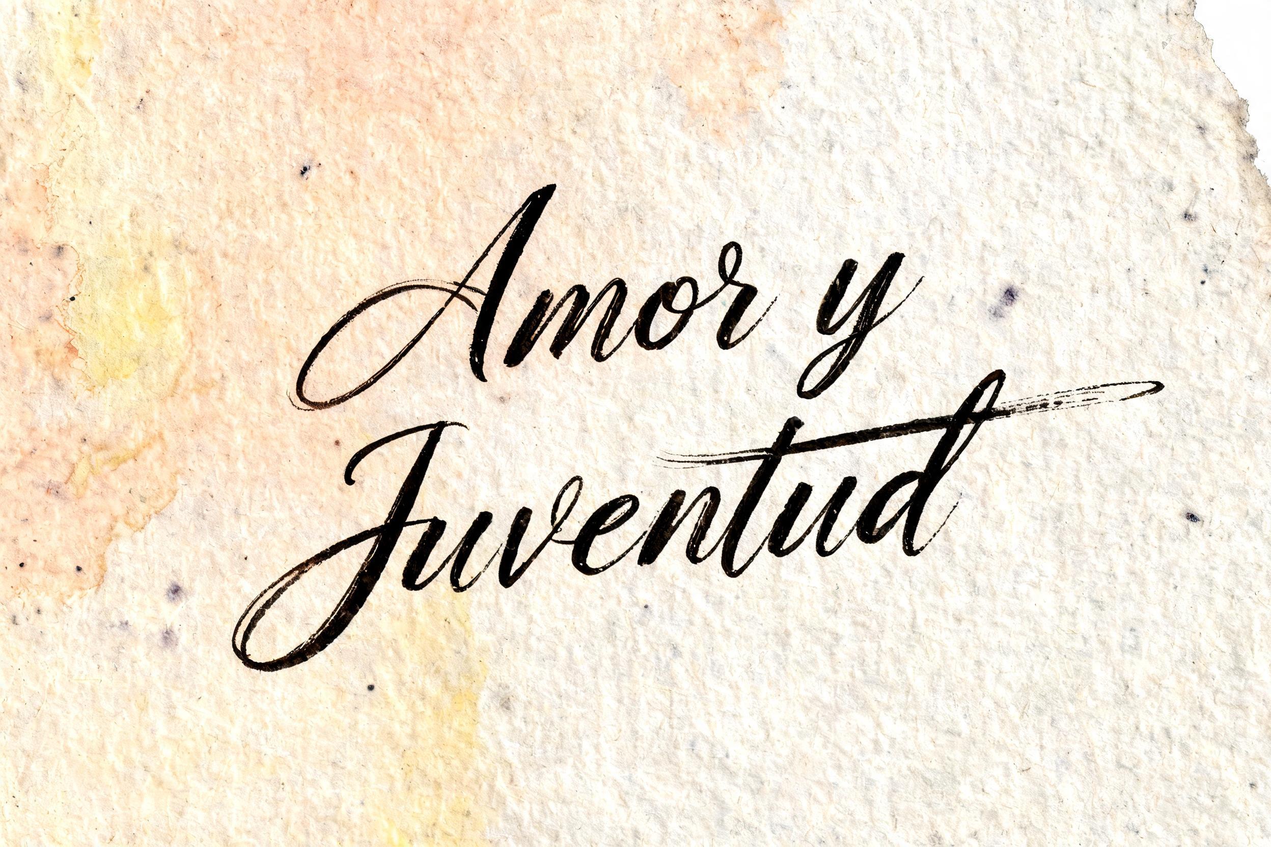 "Amor y Juventud" — Brush Stroke | AI Text Effect Generator