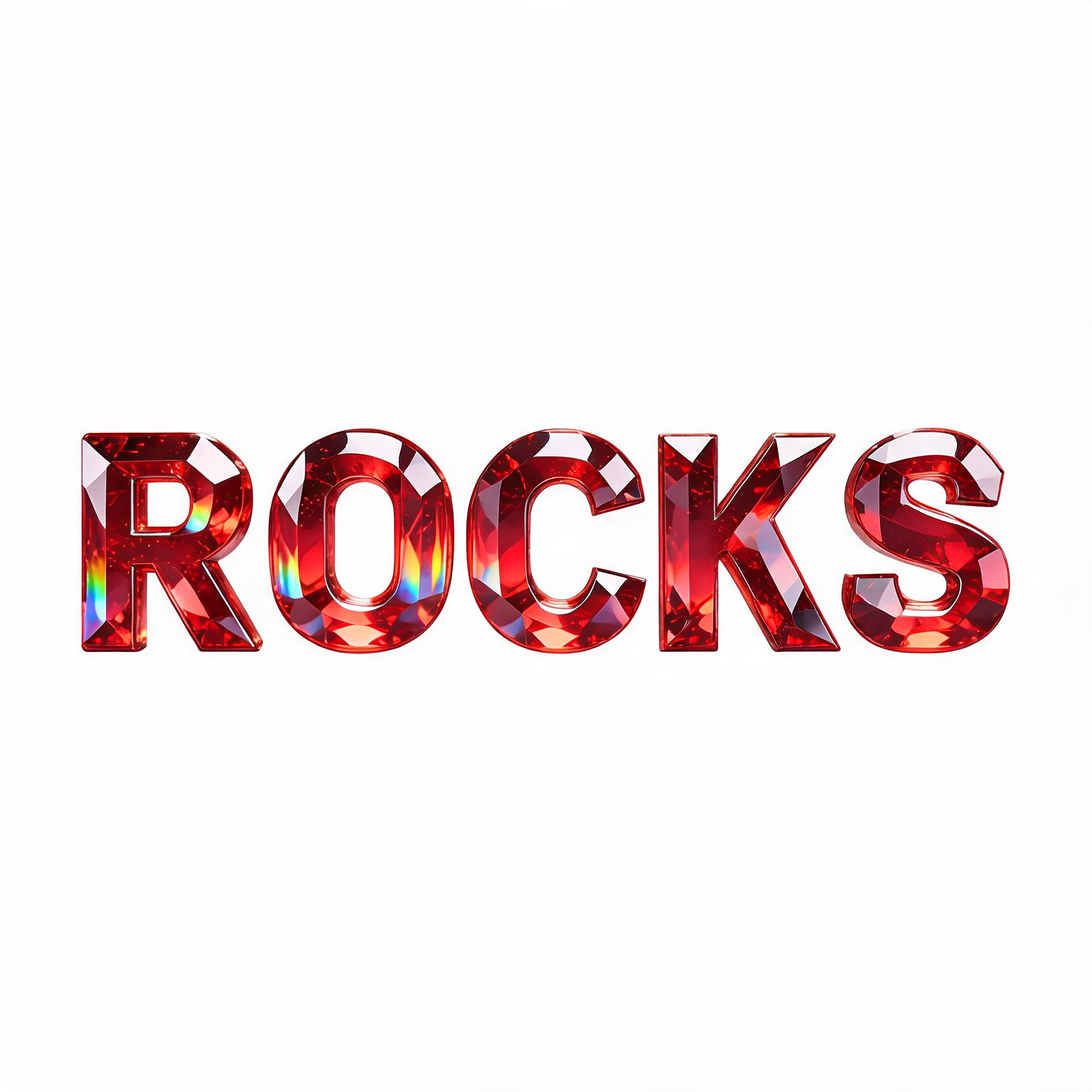 "ROCKS" — Glass Crystal | AI Text Effect Generator
