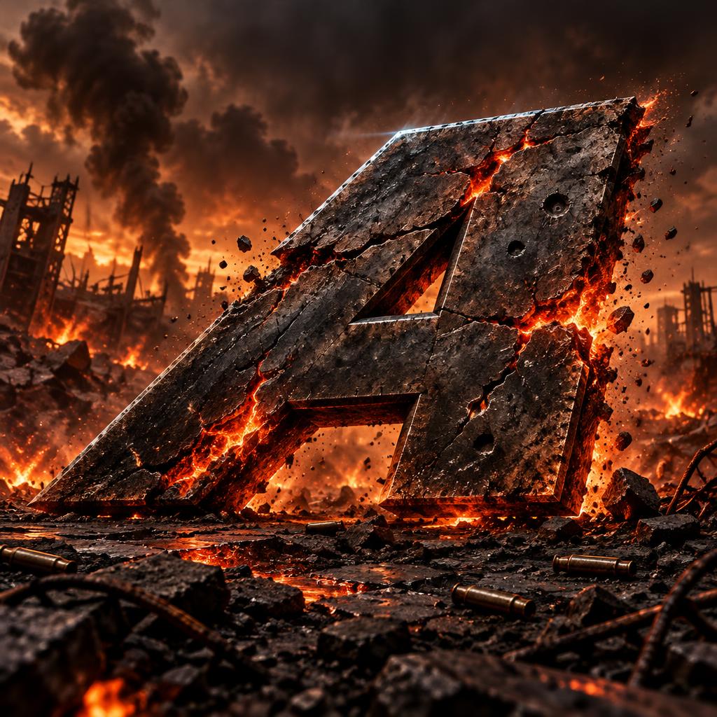 "A" — Post Apocalyptic text effect