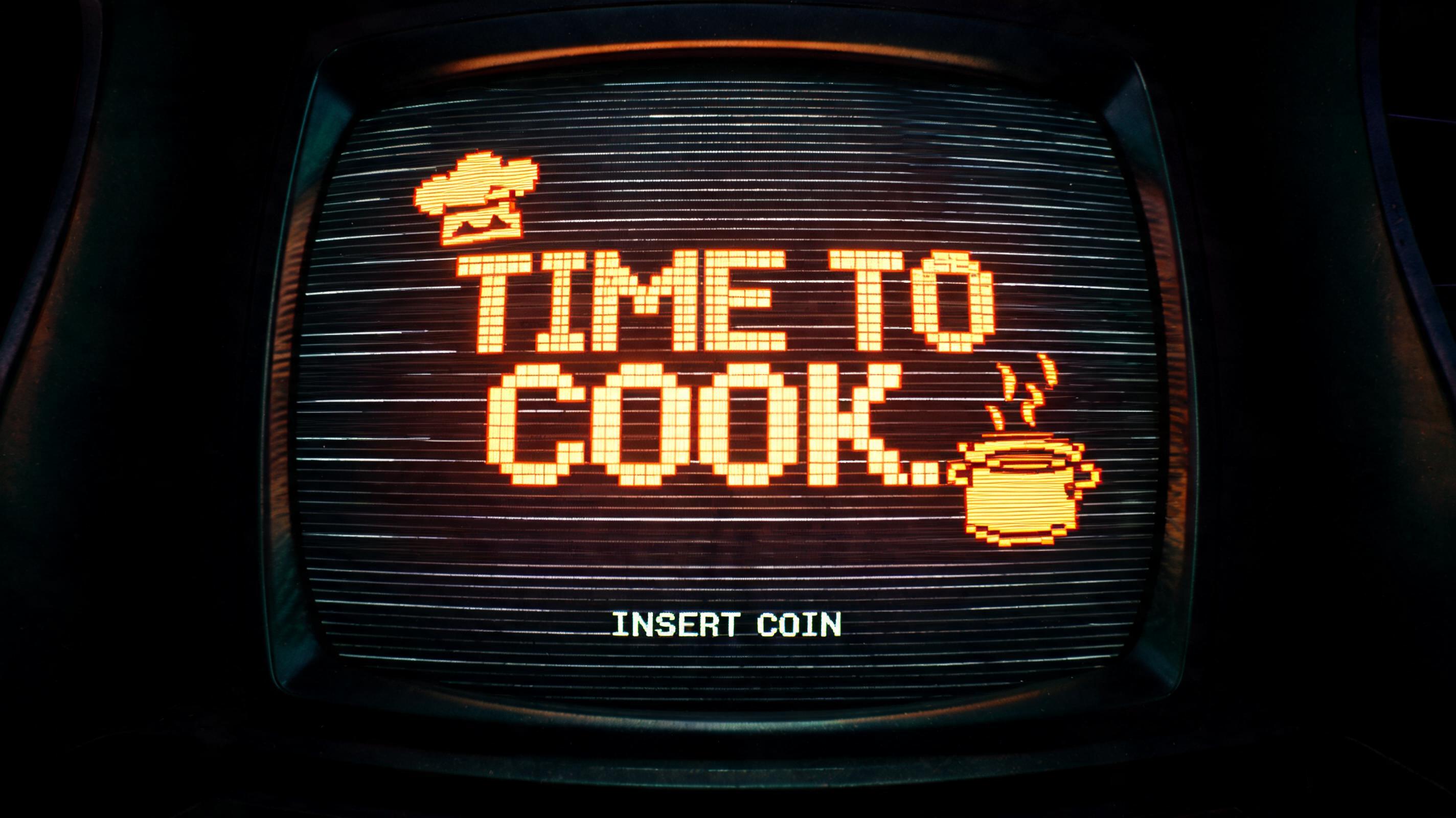 "TIME TO COOK." — Pixel Art | AI Text Effect Generator