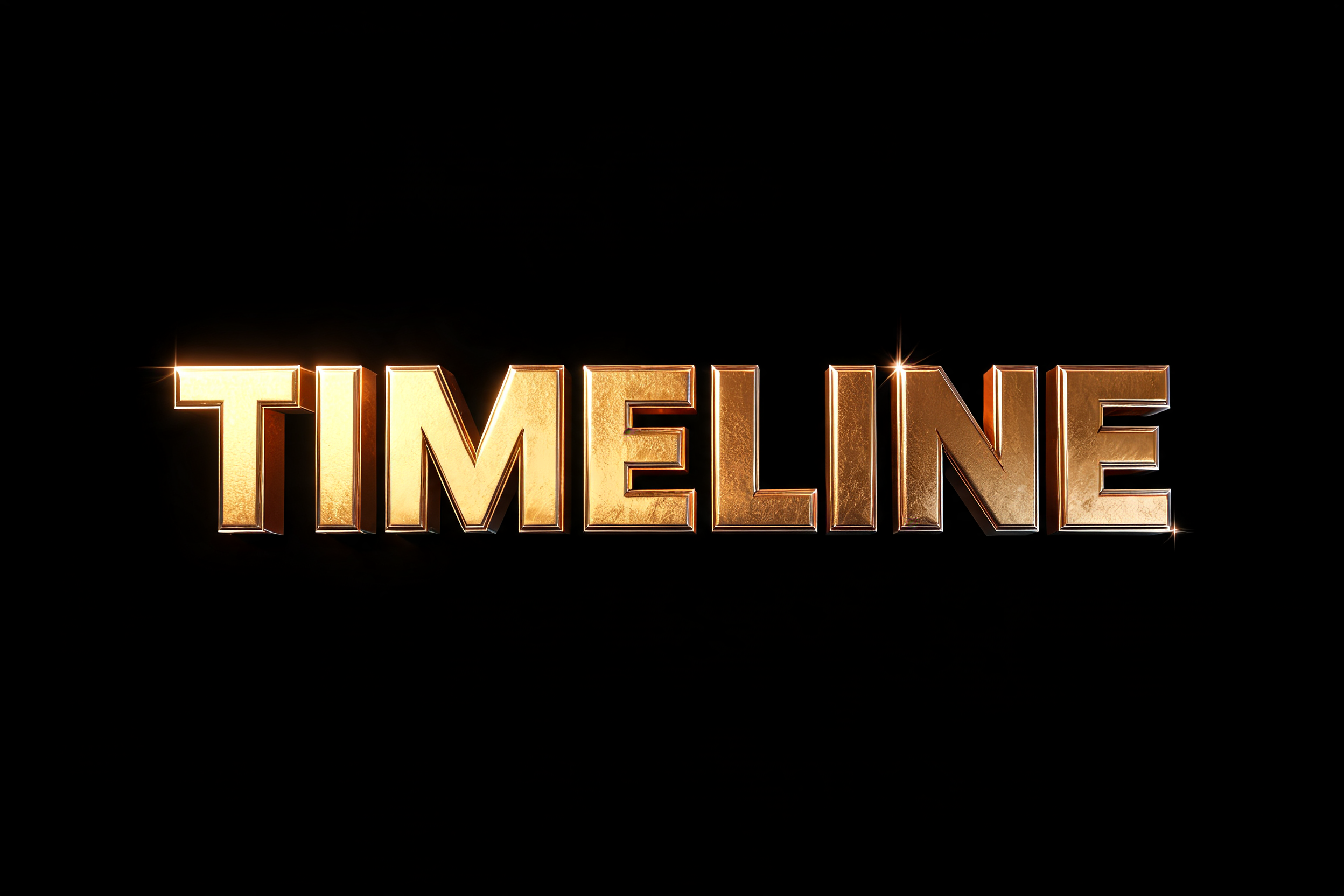 "Timeline" — 3d Bold Gold | AI Text Effect Generator