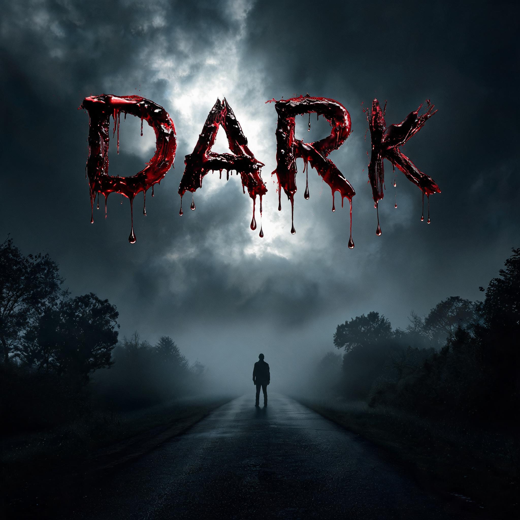 "Dark" — Drip Font Blood | AI Text Effect Generator