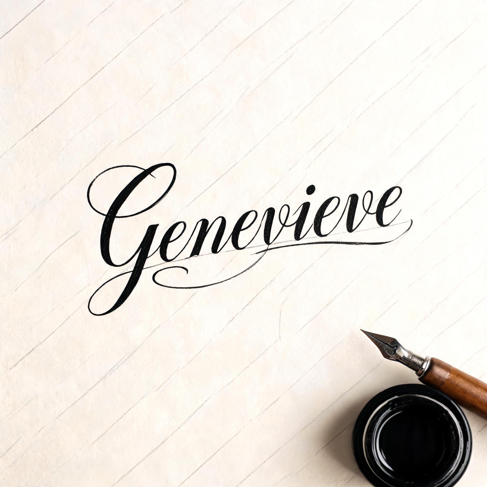 "Genevieve" — Cursive Calligraphy | AI Text Effect Generator