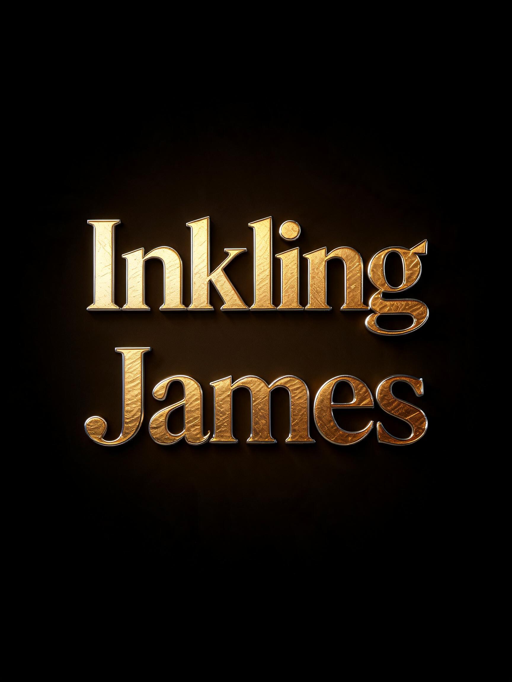"Inkling James
" — 3d Bold Gold | AI Text Effect Generator