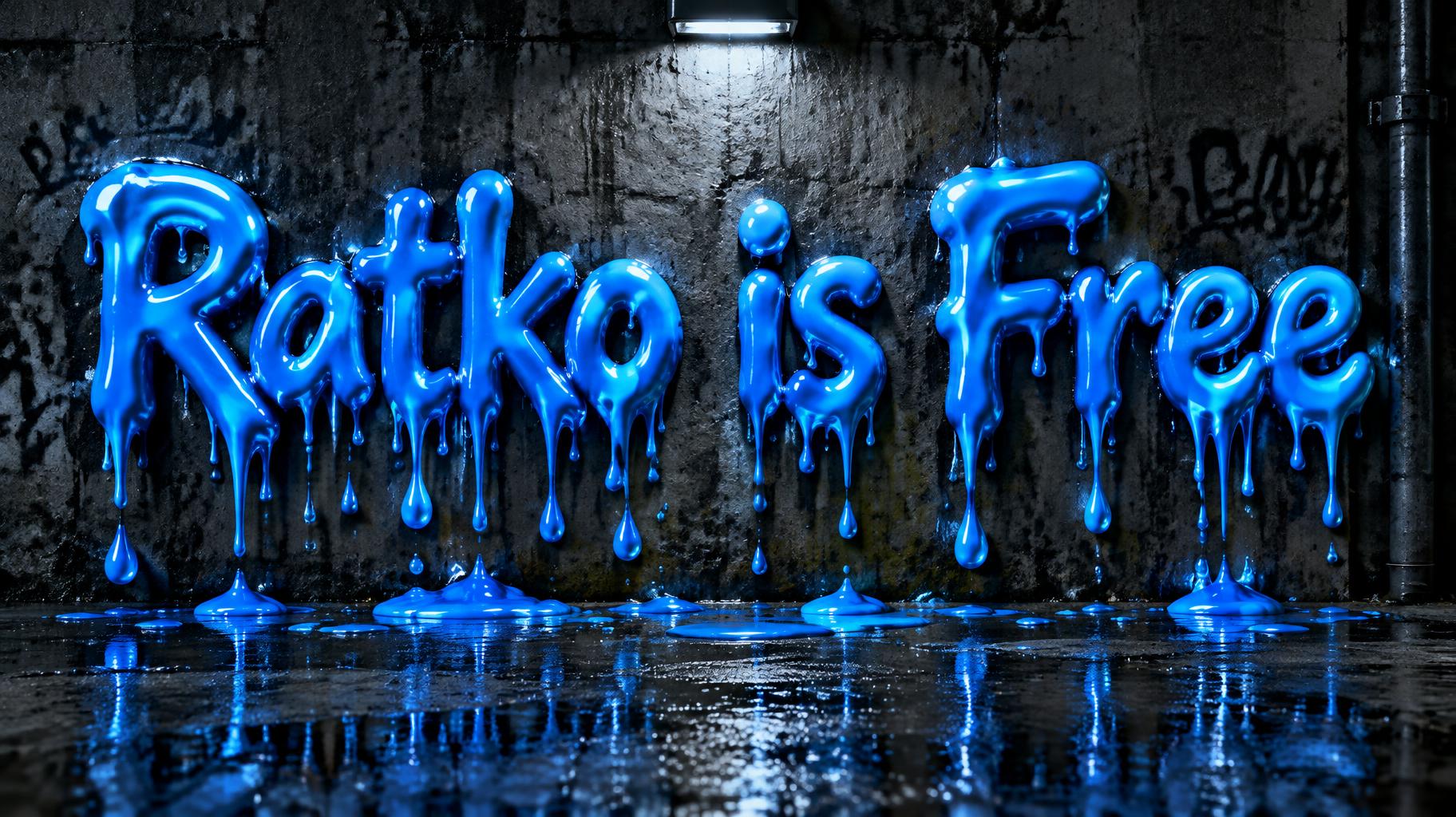 "Ratko is Free" — Drip Font | AI Text Effect Generator