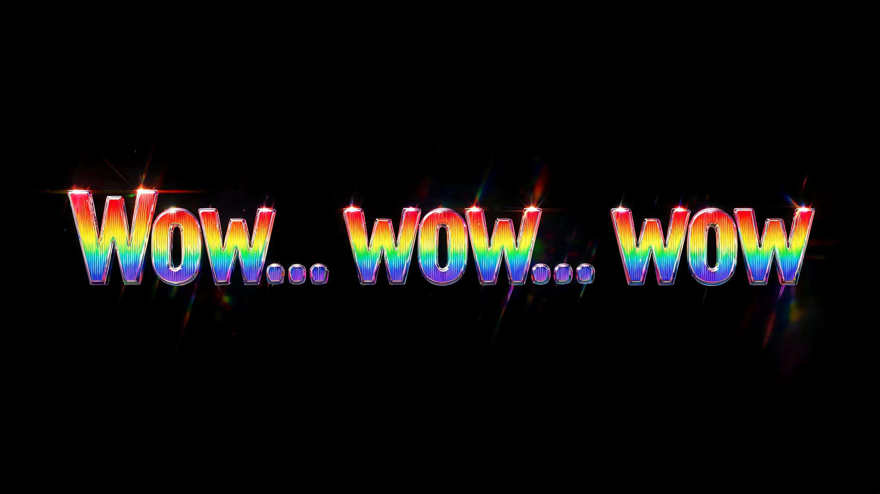 "Wow… wow… wow" — Rainbow | AI Text Effect Generator