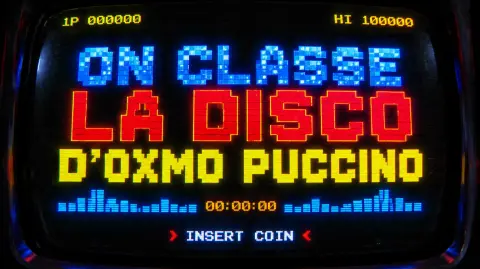 "ON CLASSE LA DISCO D'OXMO PUCCINO" — Pixel Art text effect
