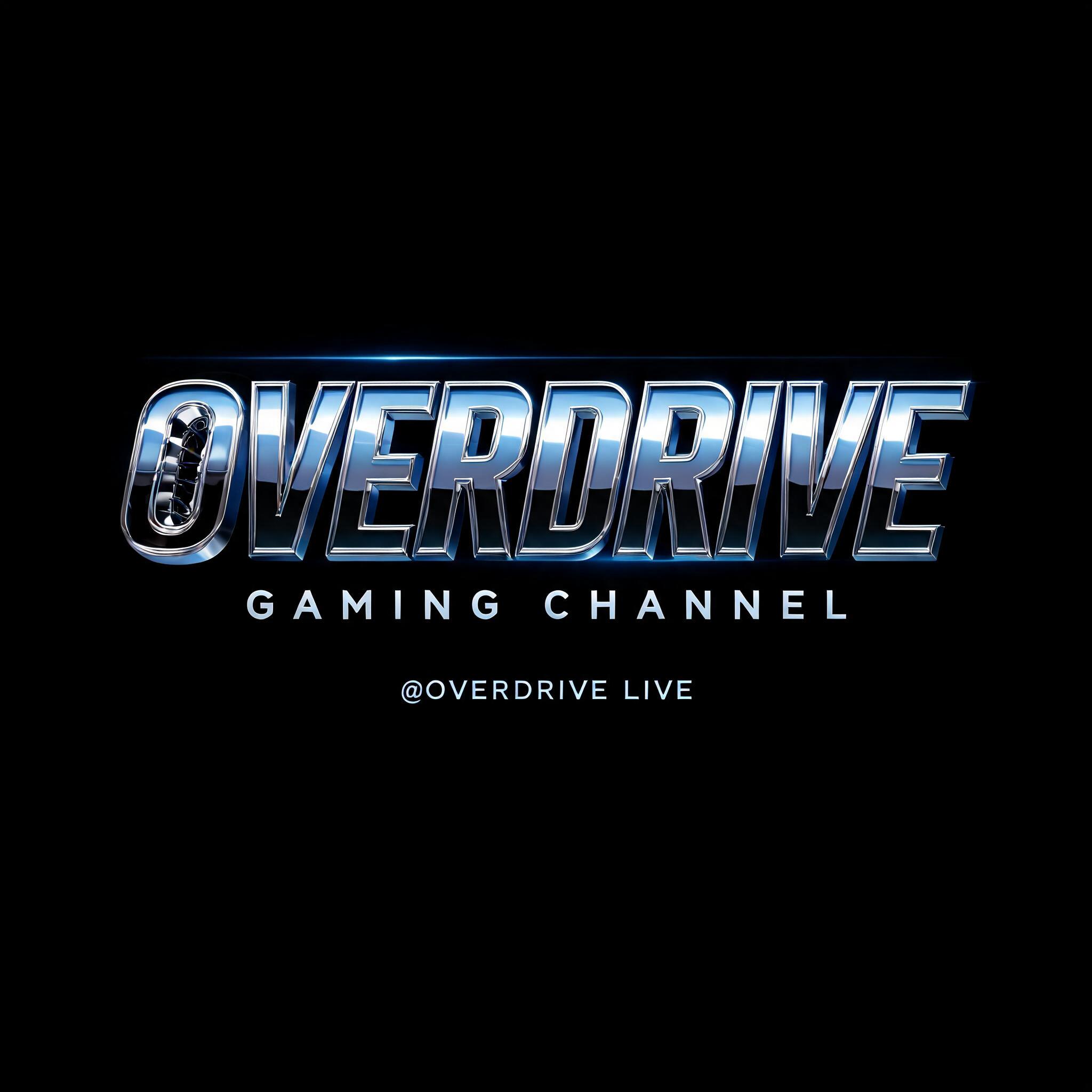 "OVERDRIVE
GAMING CHANNEL
@OVERDRIVE LIVE" — Chrome Metal 3d | AI Text Effect Generator