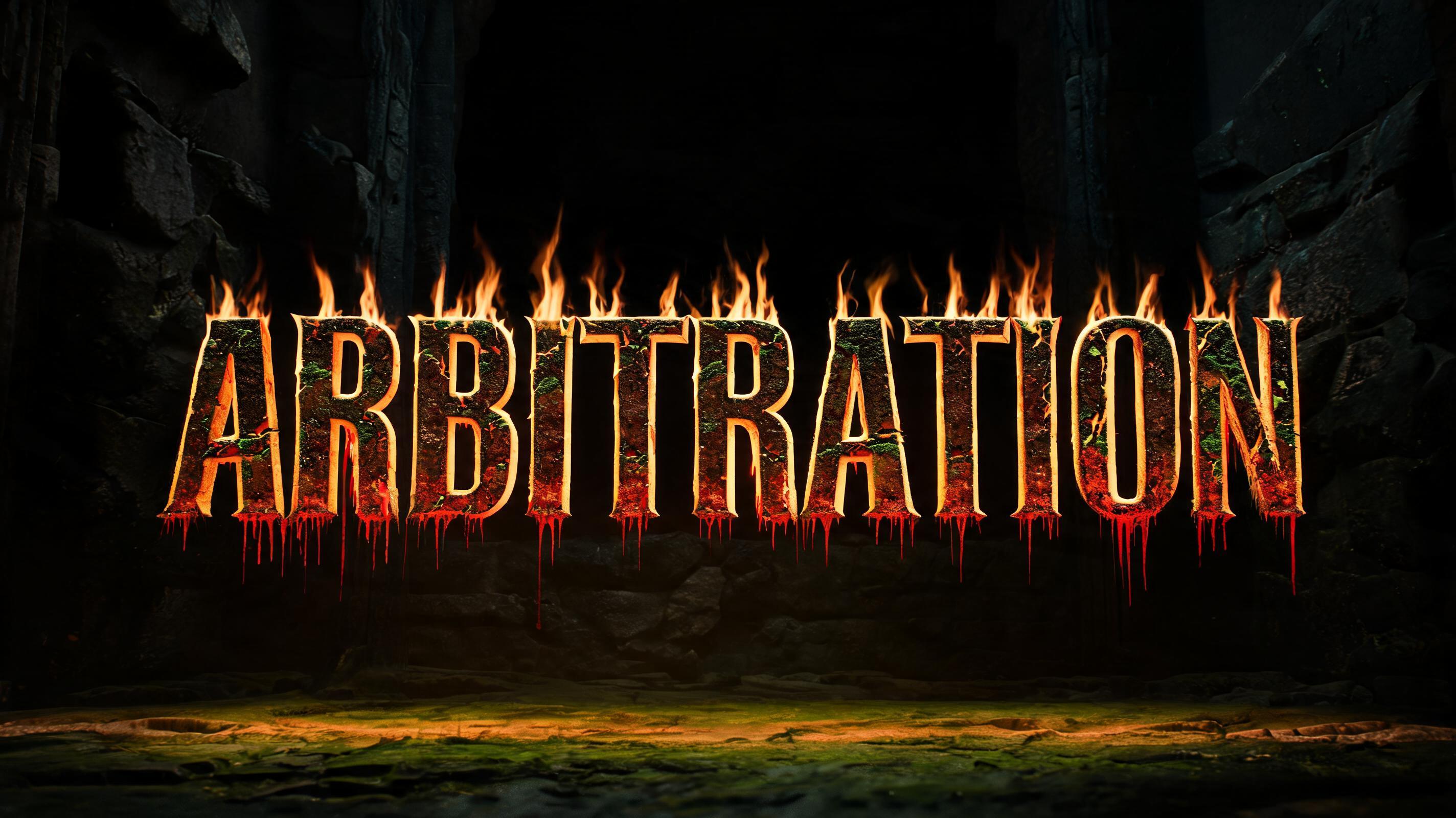 "ARBITRATION" — Horror text effect