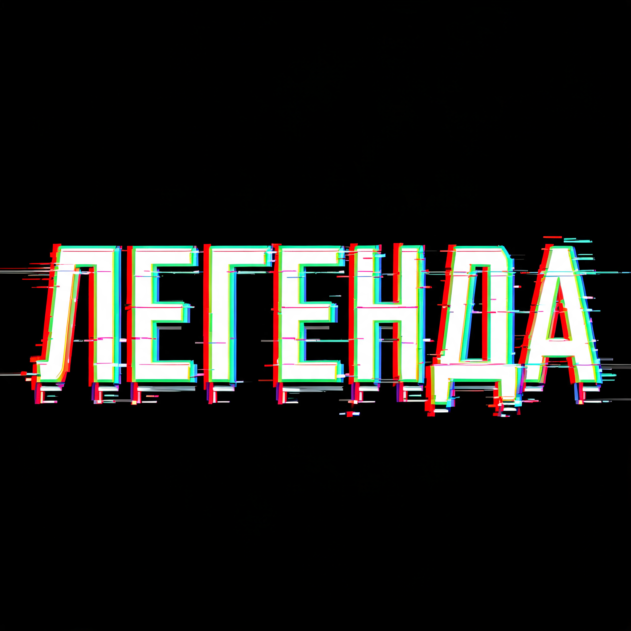 "ЛЕГЕНДА" — Cyberpunk Neon Glitch text effect