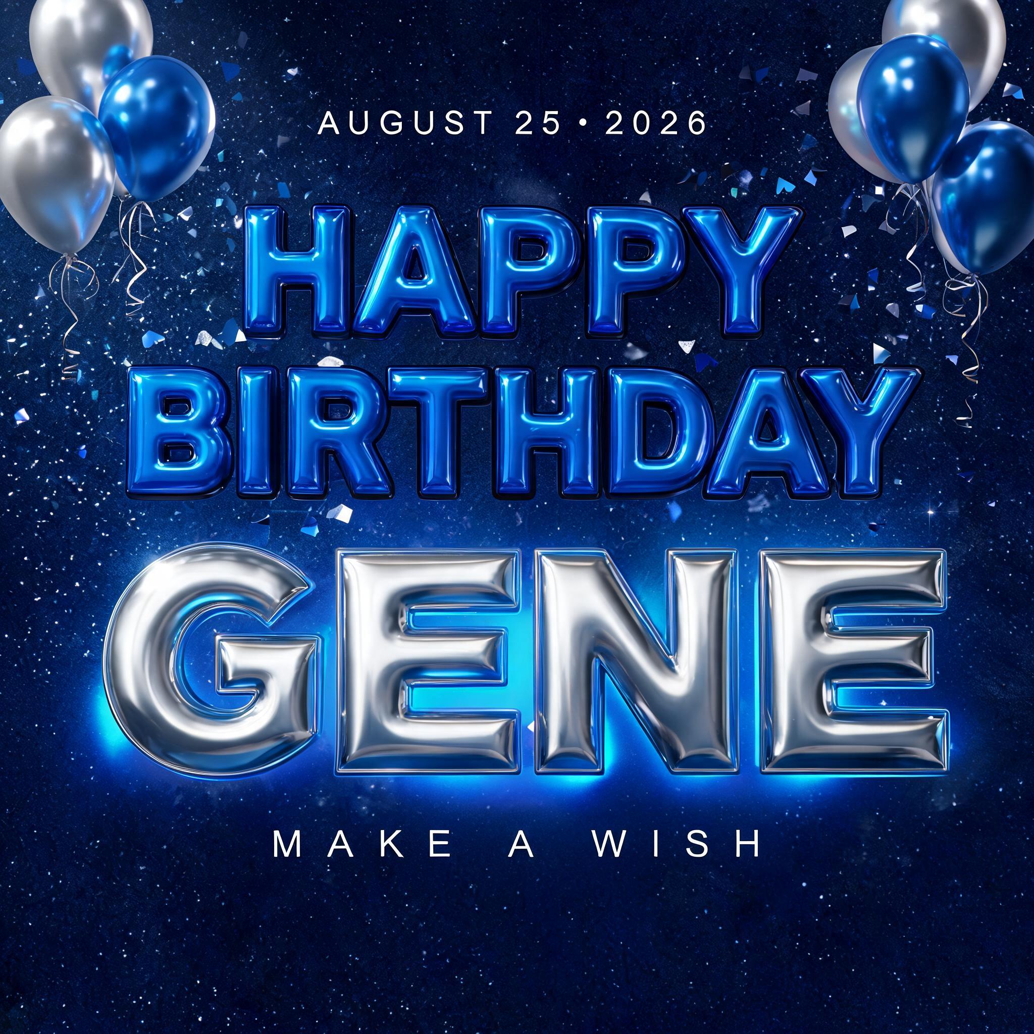 "HAPPY BIRTHDAY GENE" — Drip Font Blood text effect