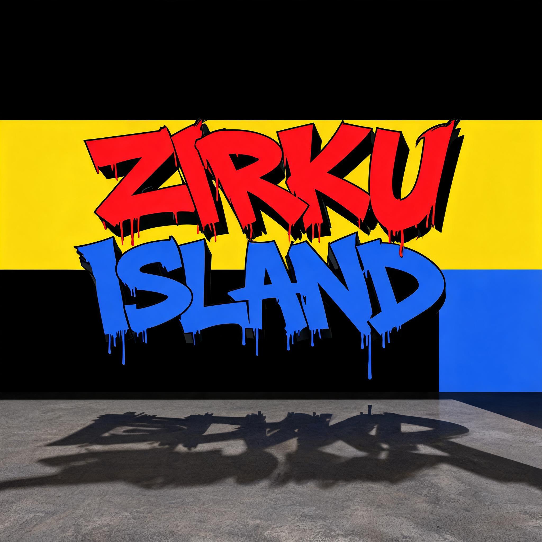 "ZIRKU ISLAND" — Geometric text effect
