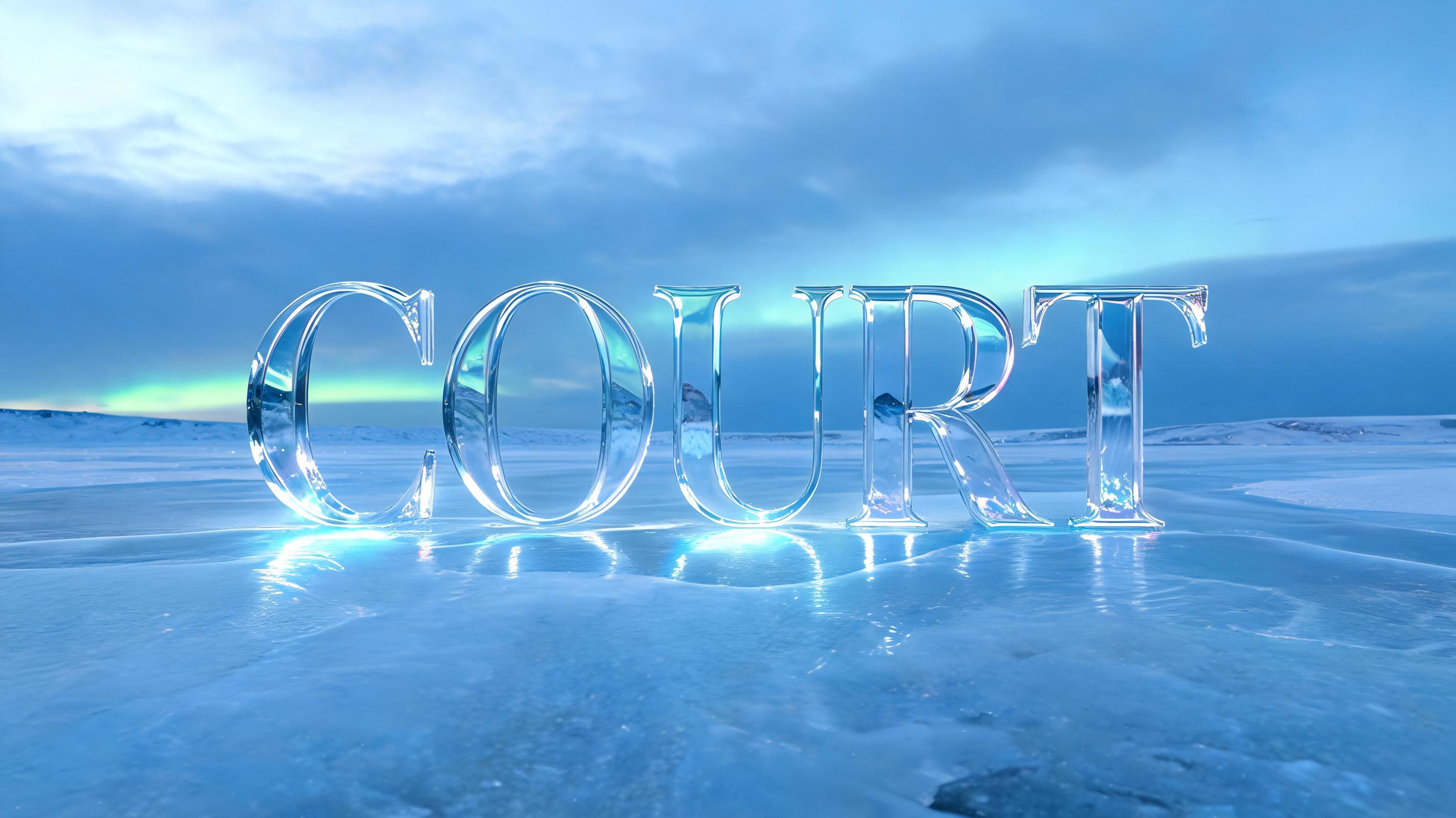 "COURT" — Glass | AI Text Effect Generator