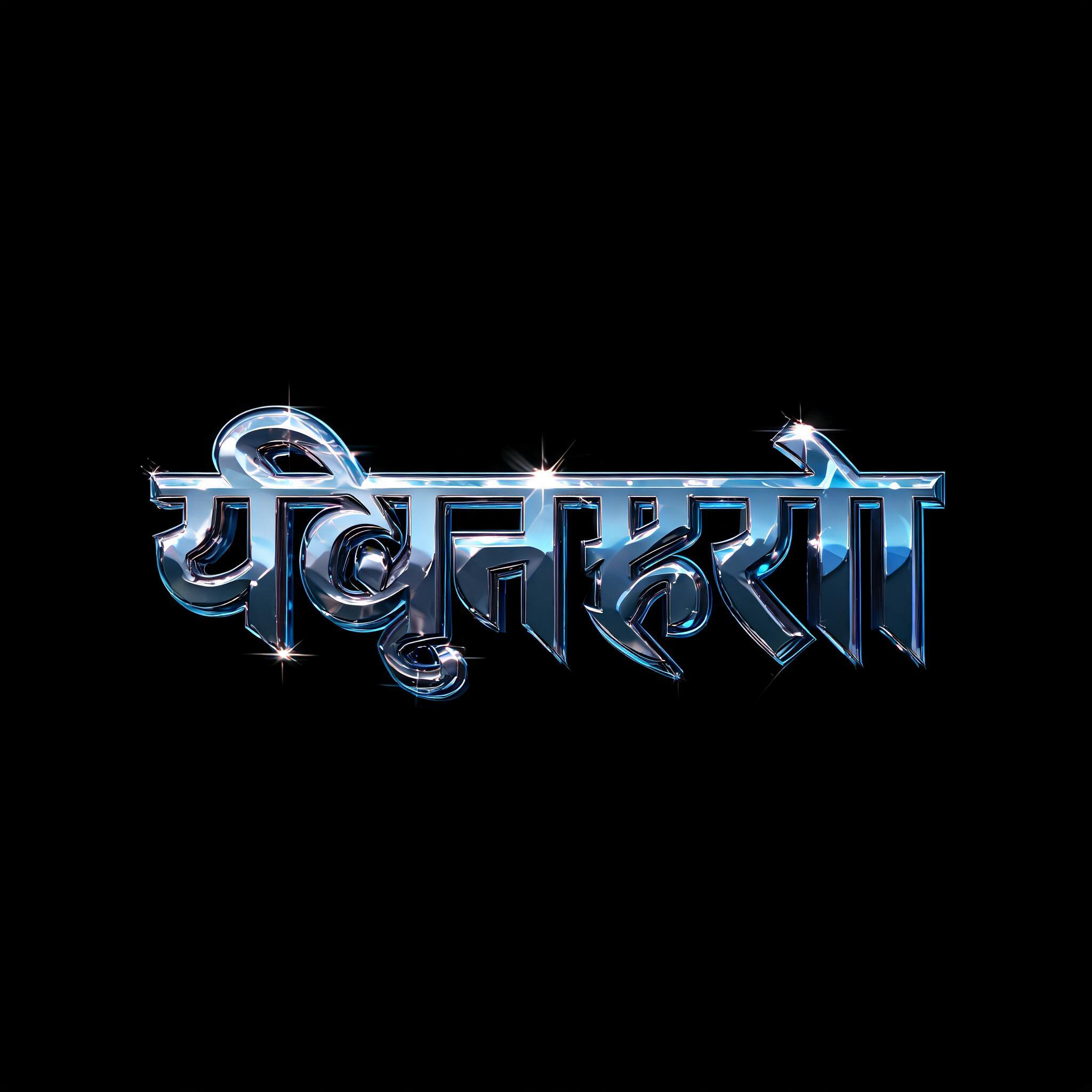 "विघ्नहर्ता" — Chrome Metal 3d | AI Text Effect Generator