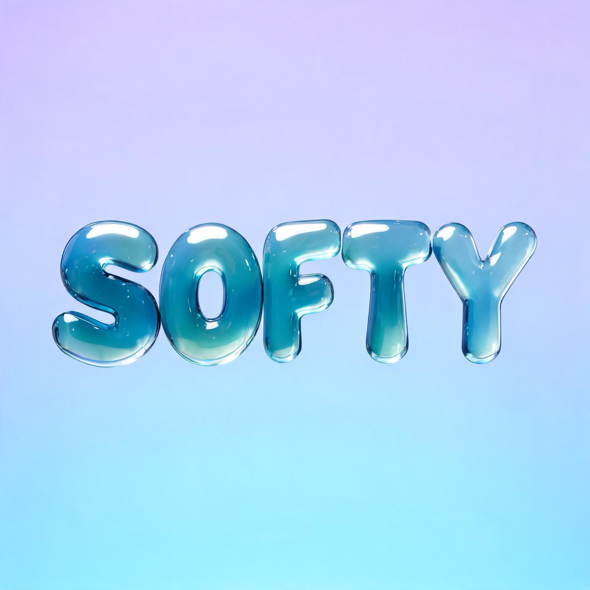 "Softy" — Glass Liquid | AI Text Effect Generator