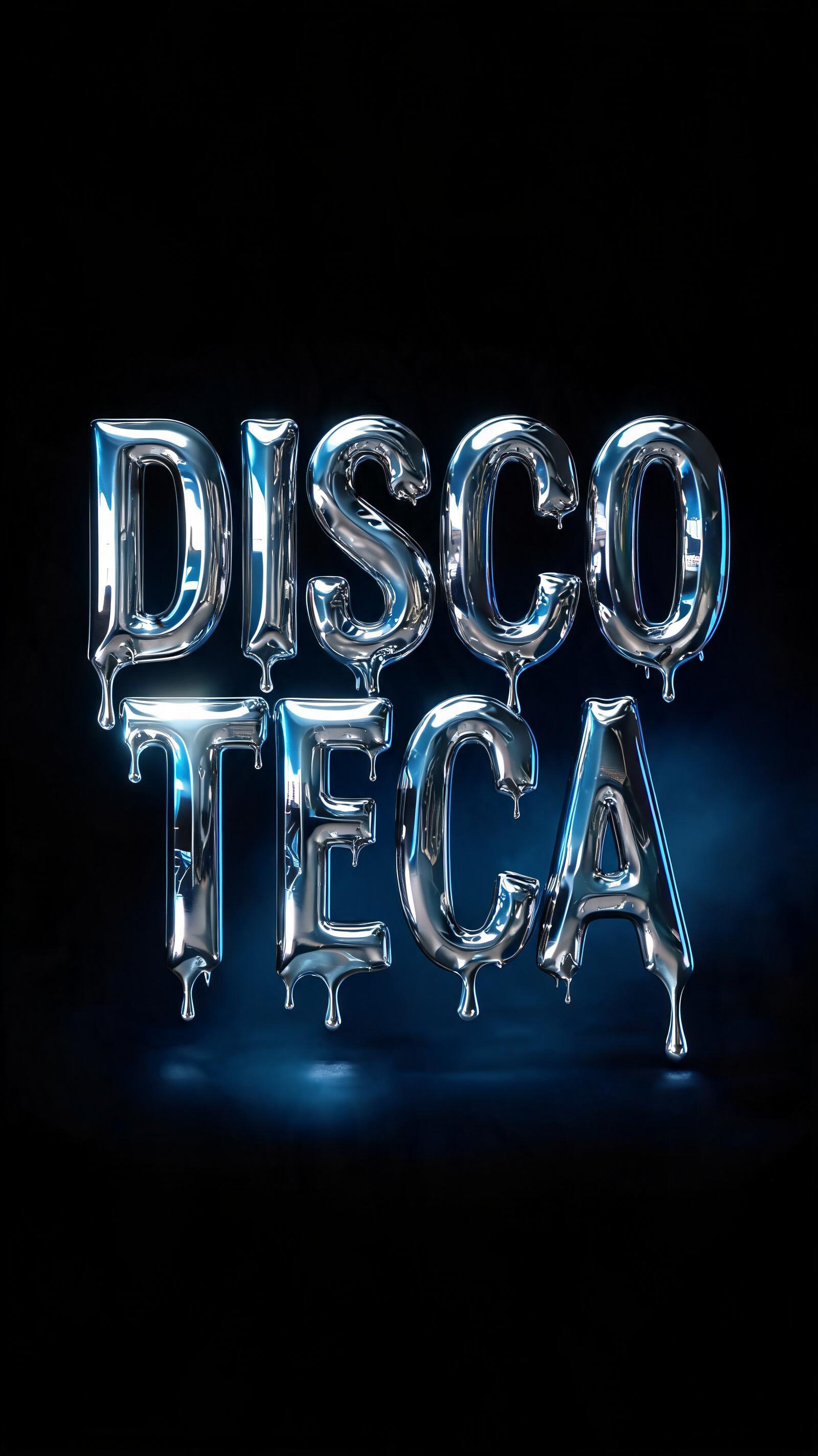 "DISCOTECA " — Chrome Metal 3d | AI Text Effect Generator