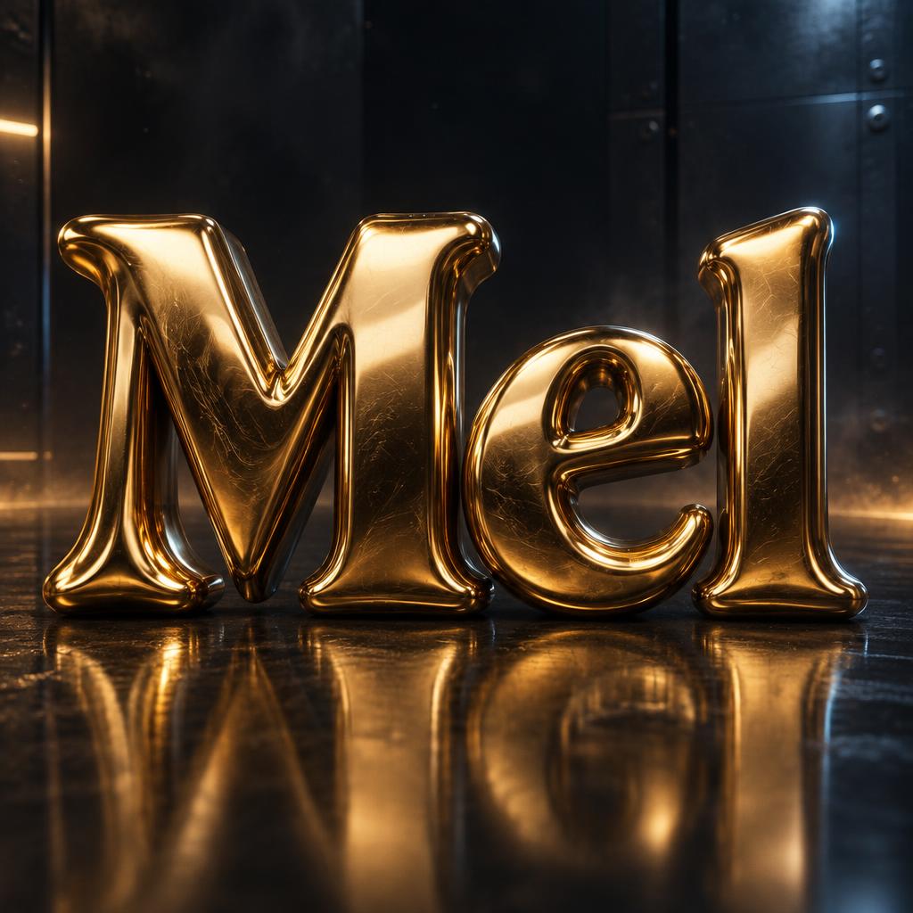 "Mel" — Metallic | AI Text Effect Generator