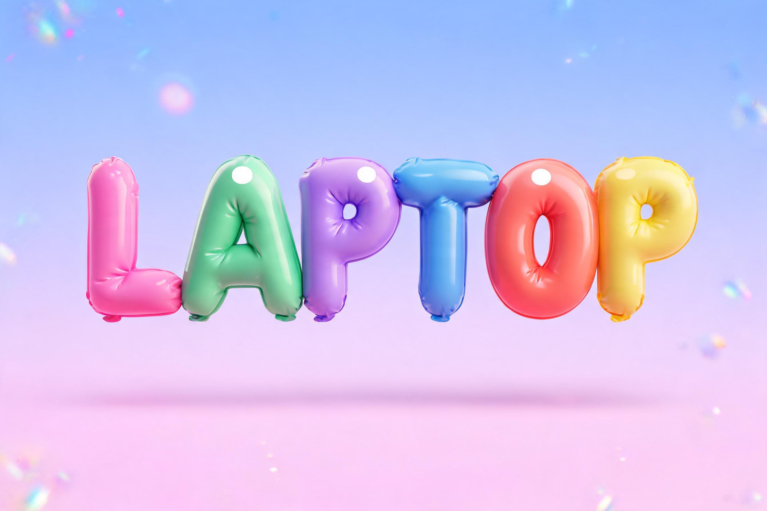 "laptop" — 3d Bold Inflated | AI Text Effect Generator