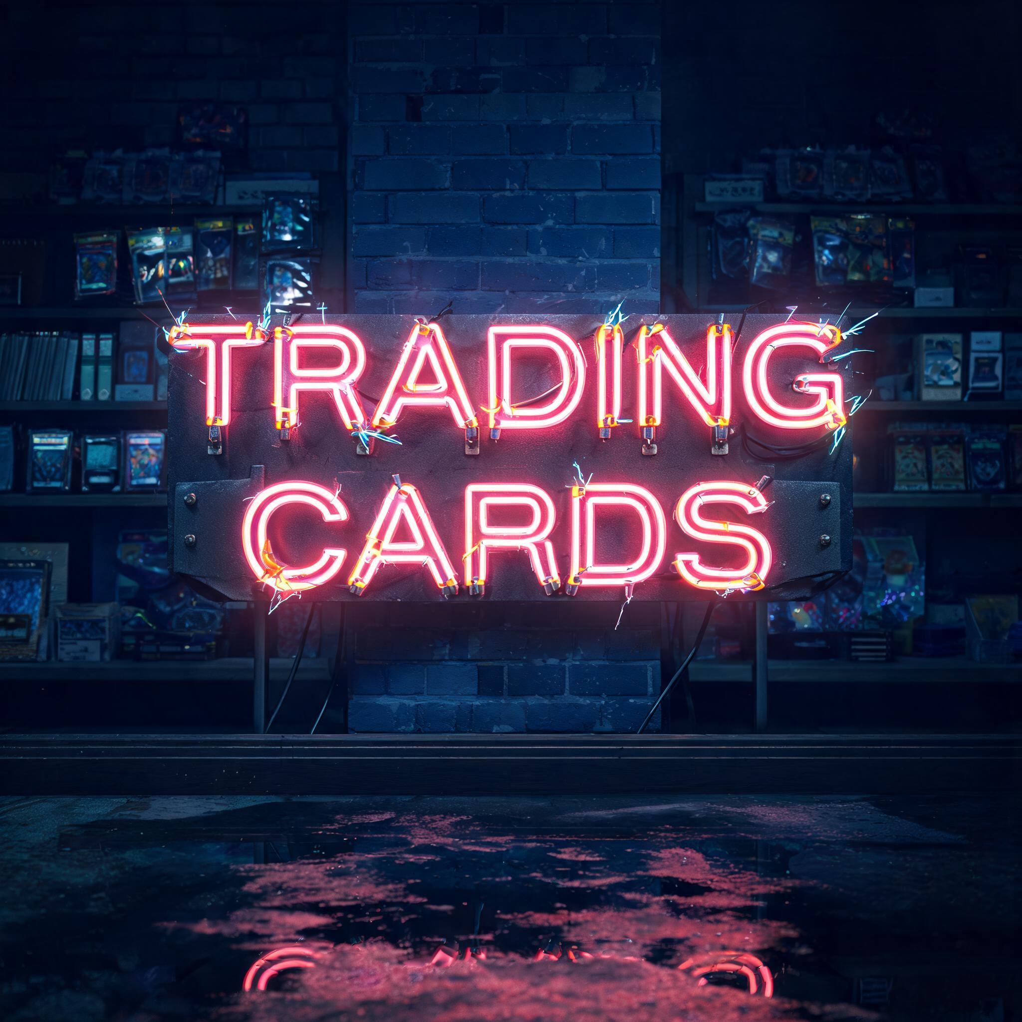 "Trading Cards" — Neon Glow | AI Text Effect Generator