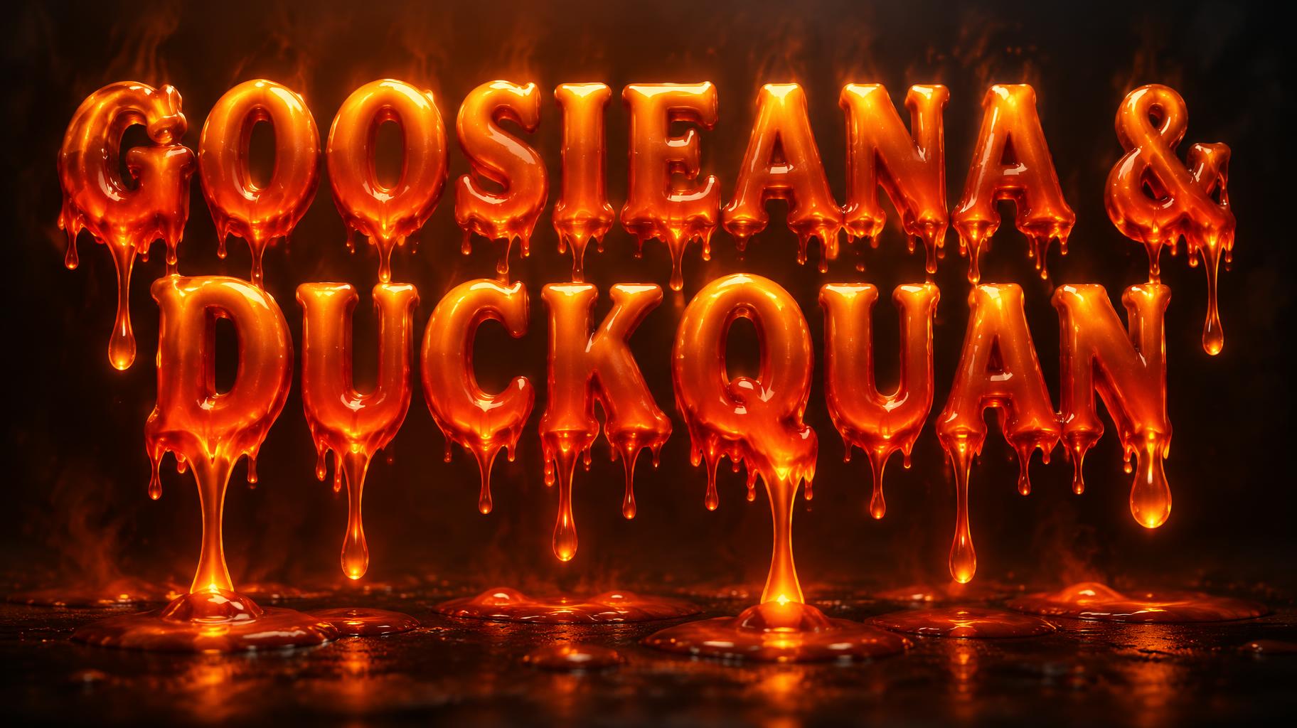 "GOOSIEANA & DUCKQUAN" — Drip Font Melting | AI Text Effect Generator