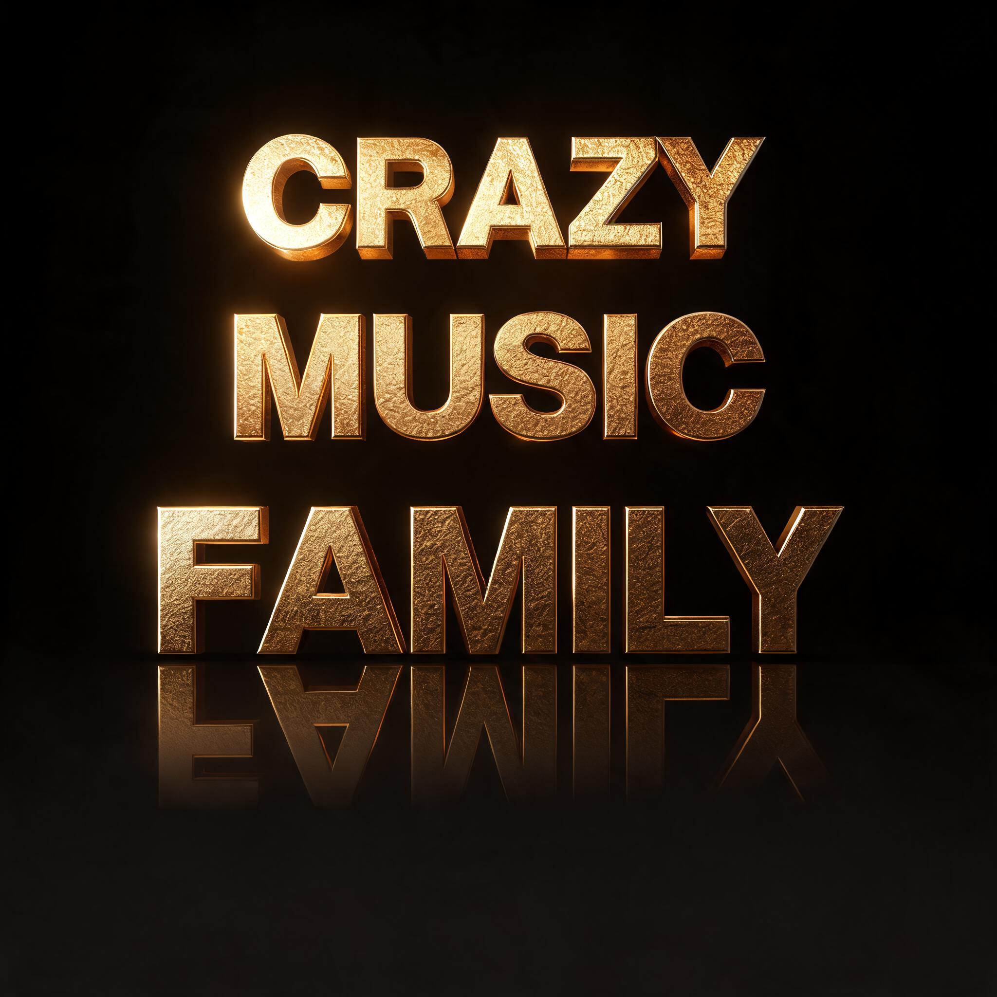 "CRAZY MUSIC FAMILY" — 3d Bold Gold | AI Text Effect Generator