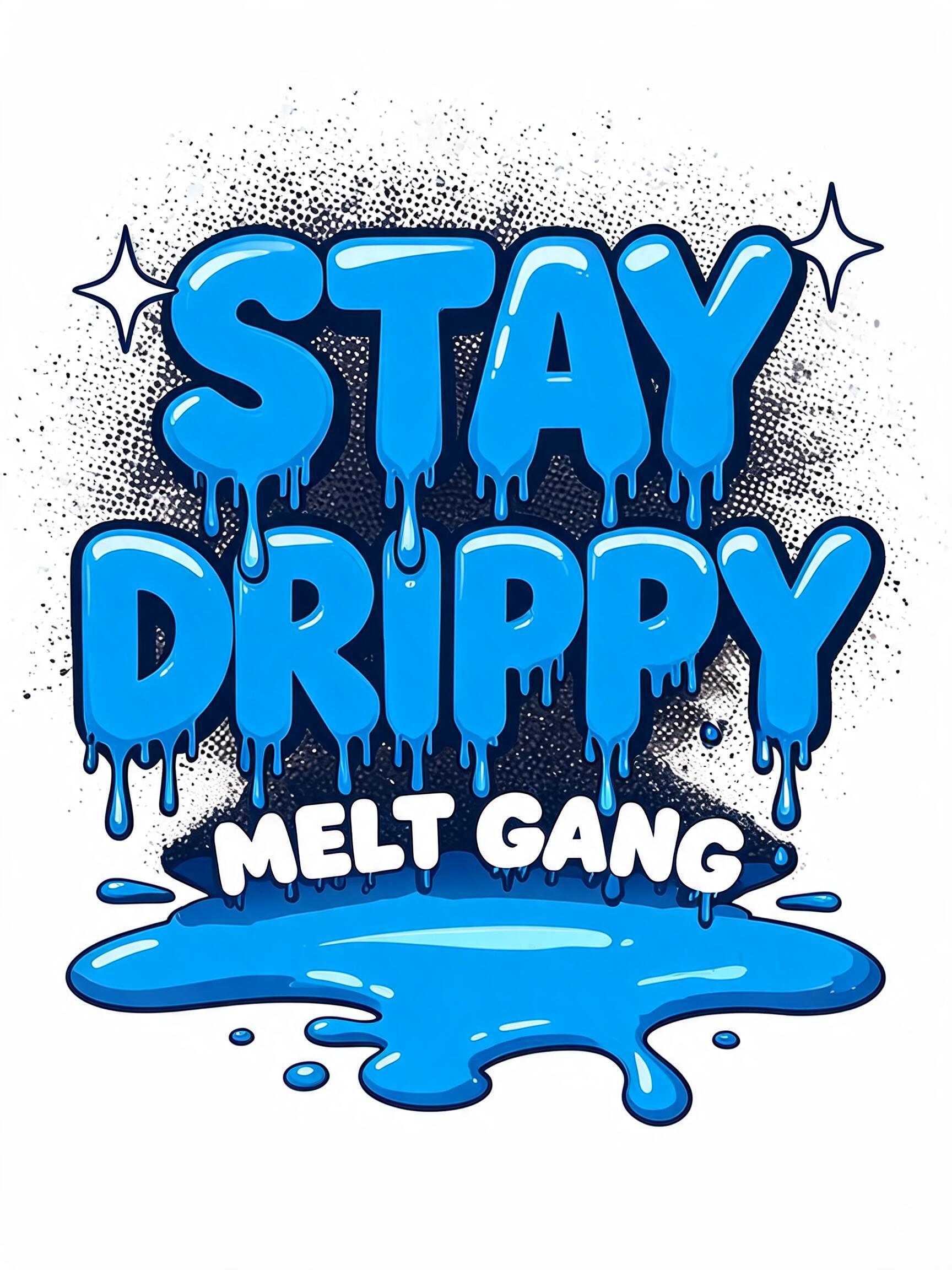 "I need a t-shirt print that says STAY DRIPPY for my label Melt Gang" — Drip Font | AI Text Effect Generator