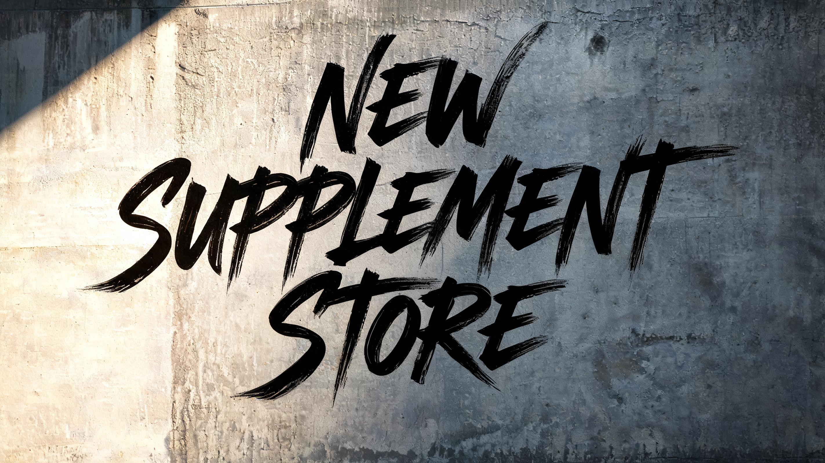 "NEW SUPPLEMENT STORE" — Brush Stroke | AI Text Effect Generator