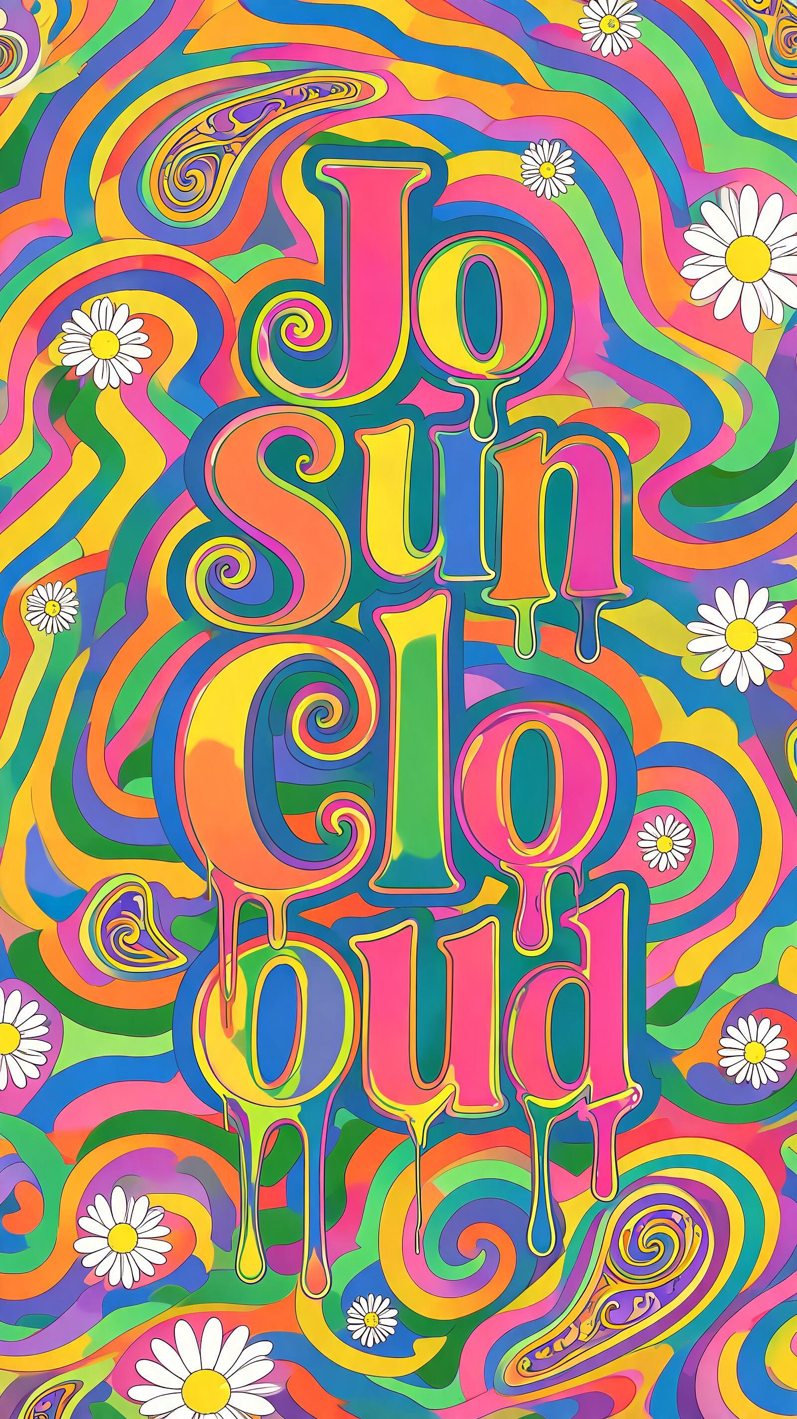 "JoSunCloud" — Psychedelic | AI Text Effect Generator