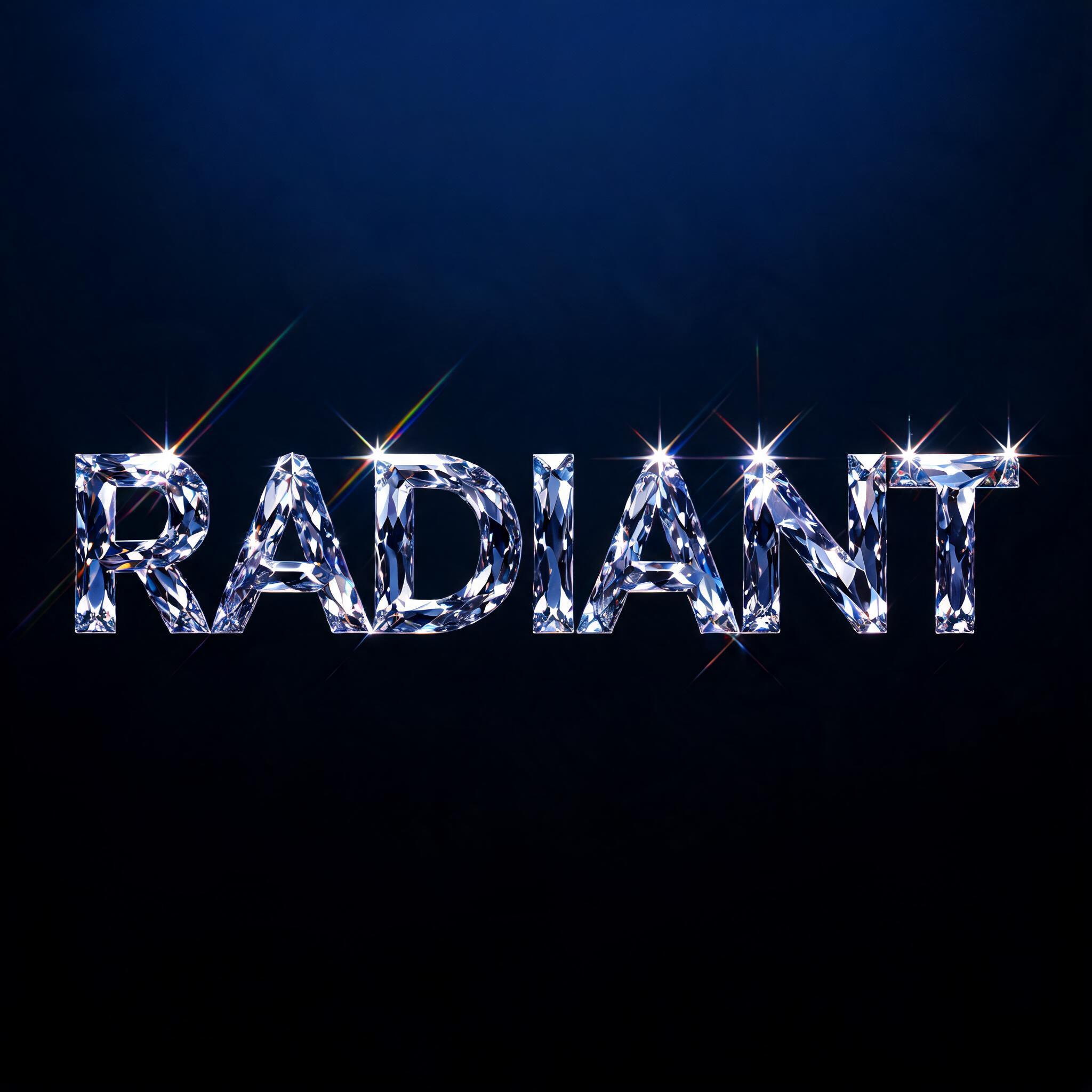 "RADIANT" — Glass Crystal | AI Text Effect Generator
