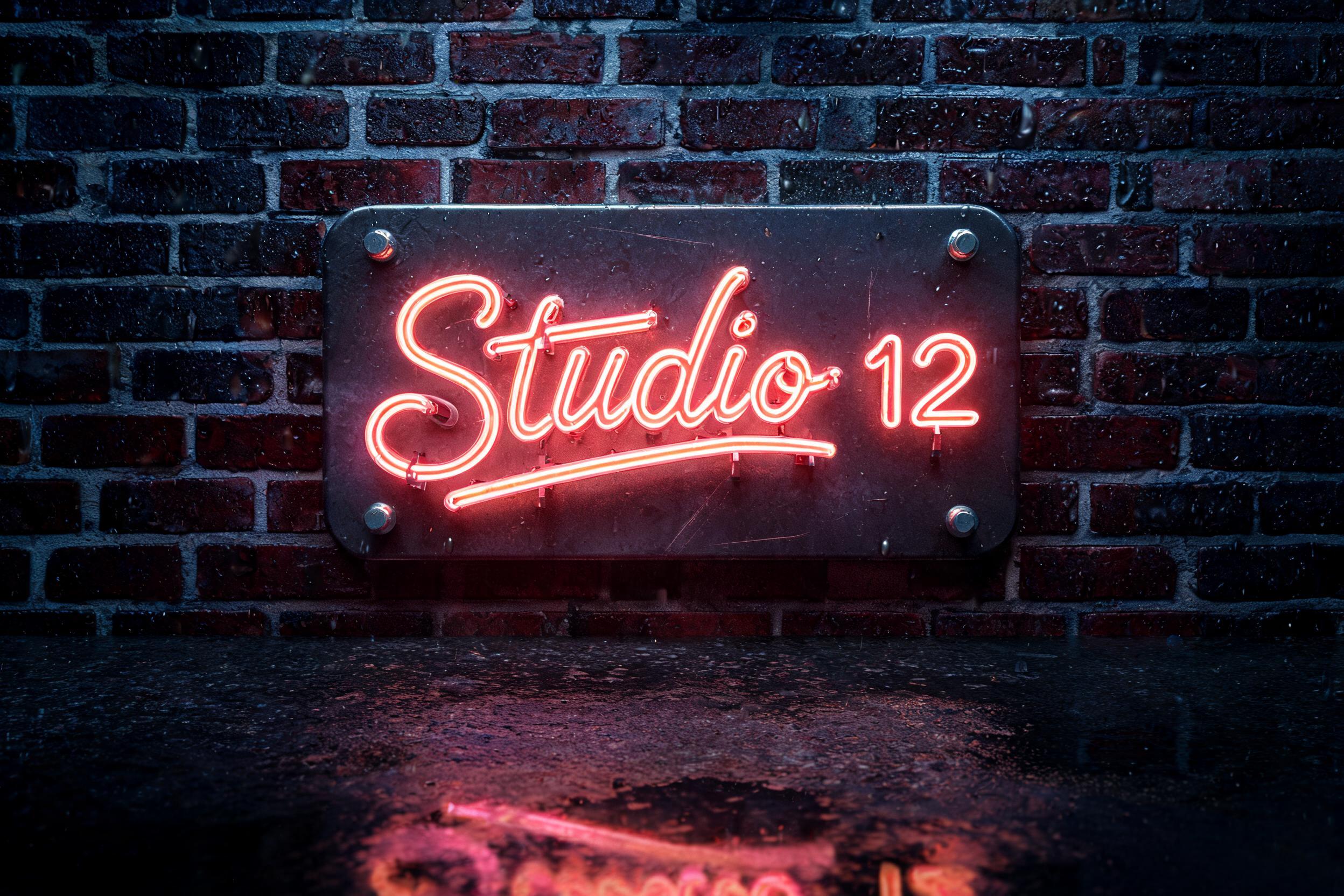 "Studio 12" — Neon Sign | AI Text Effect Generator