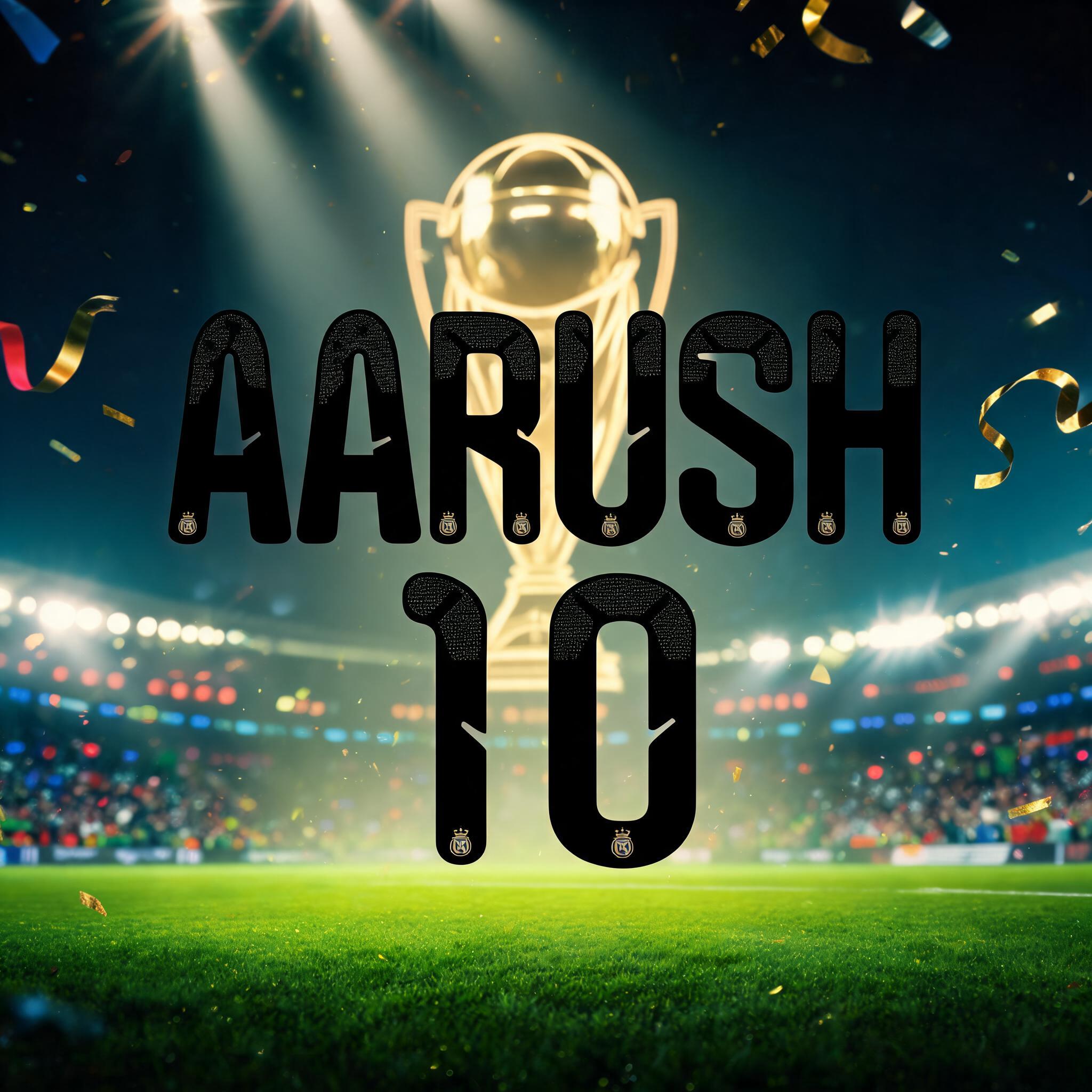 "AARUSH 10" — Sports Football | AI Text Effect Generator