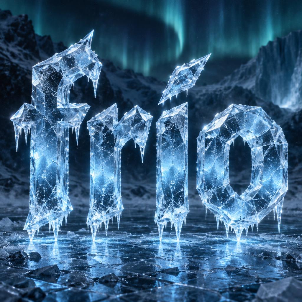 "frío" — Glass Frozen | AI Text Effect Generator