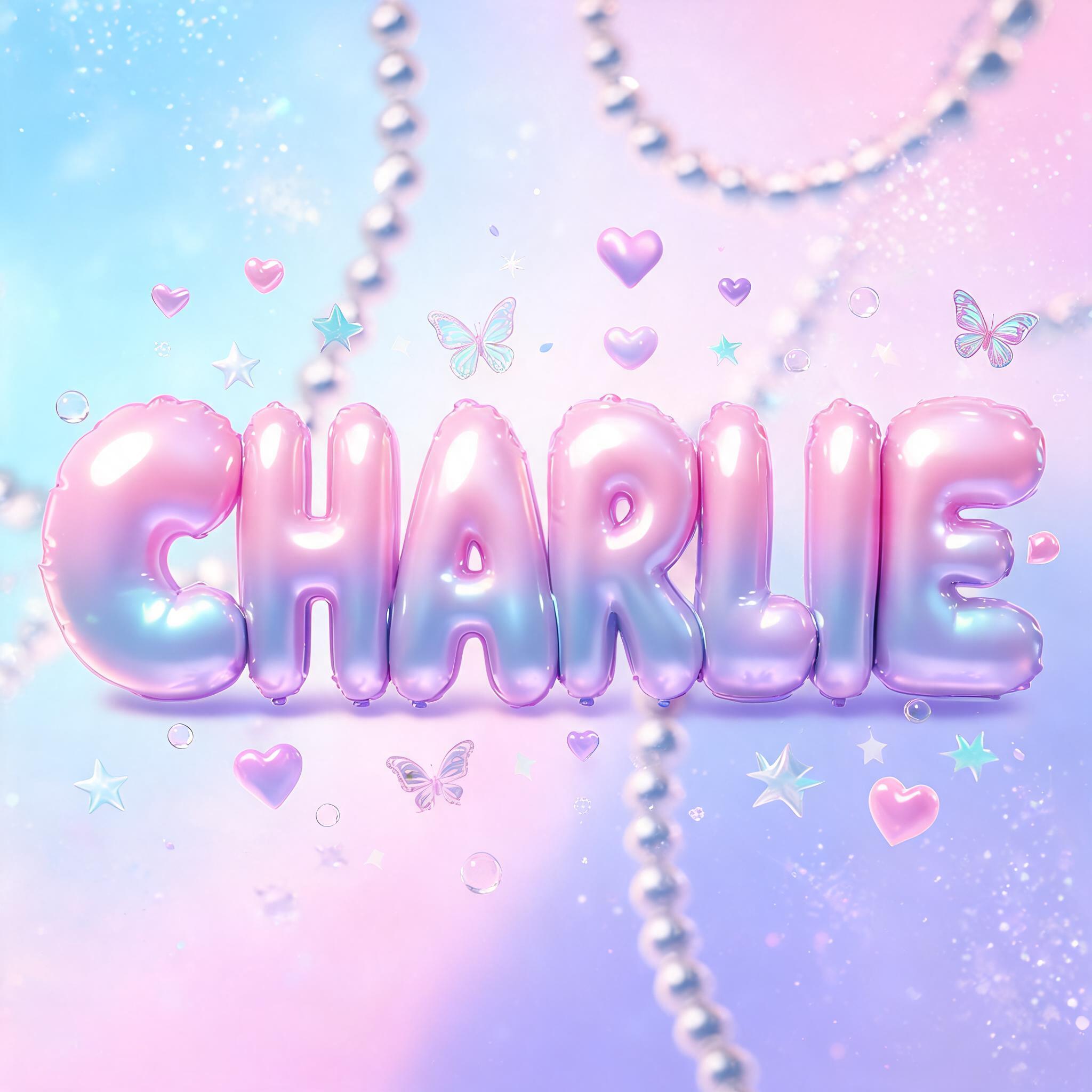 "CHARLIE" — Y2k Bubbly | AI Text Effect Generator