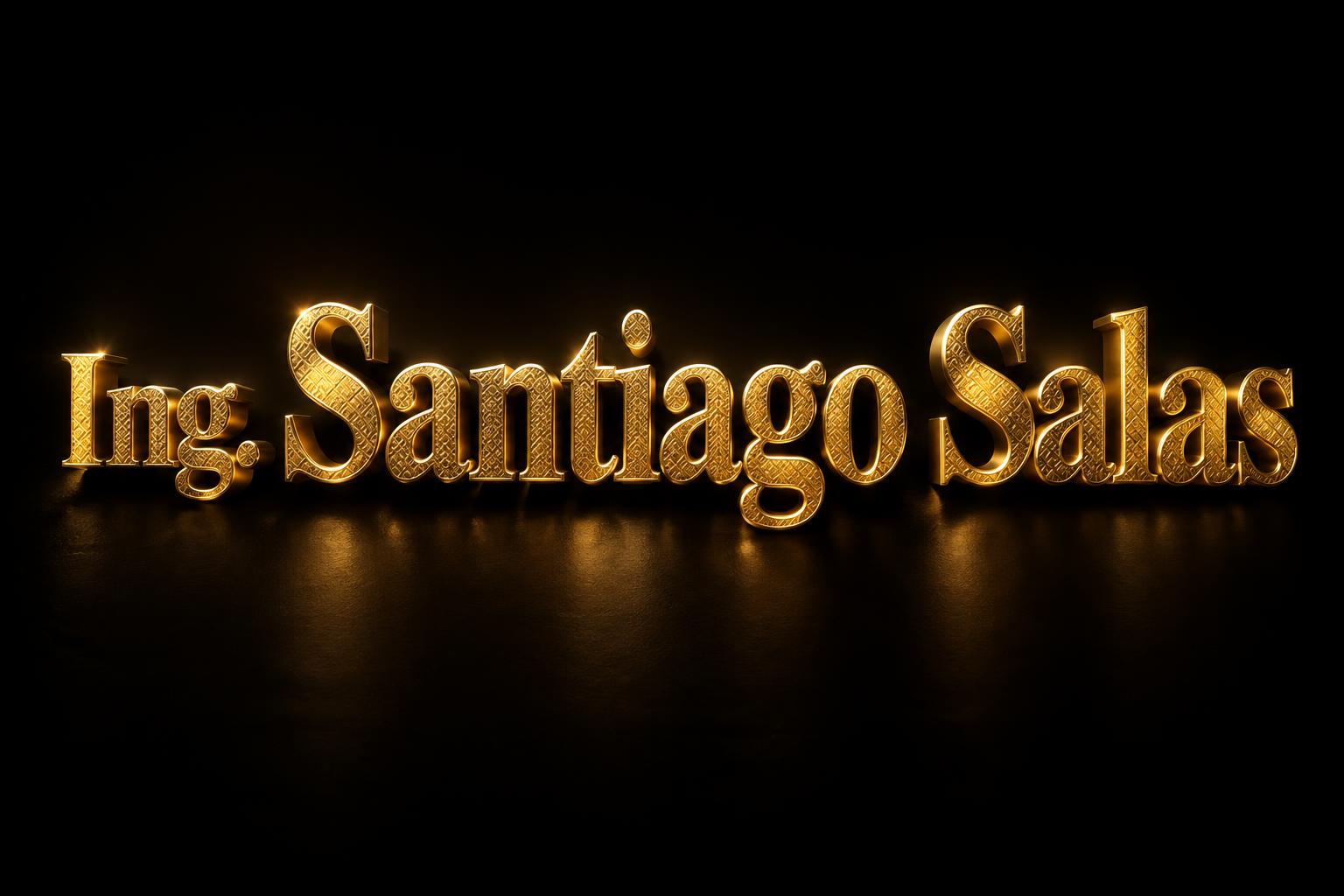 "Ing. Santiago Salas" — 3d Bold Gold | AI Text Effect Generator