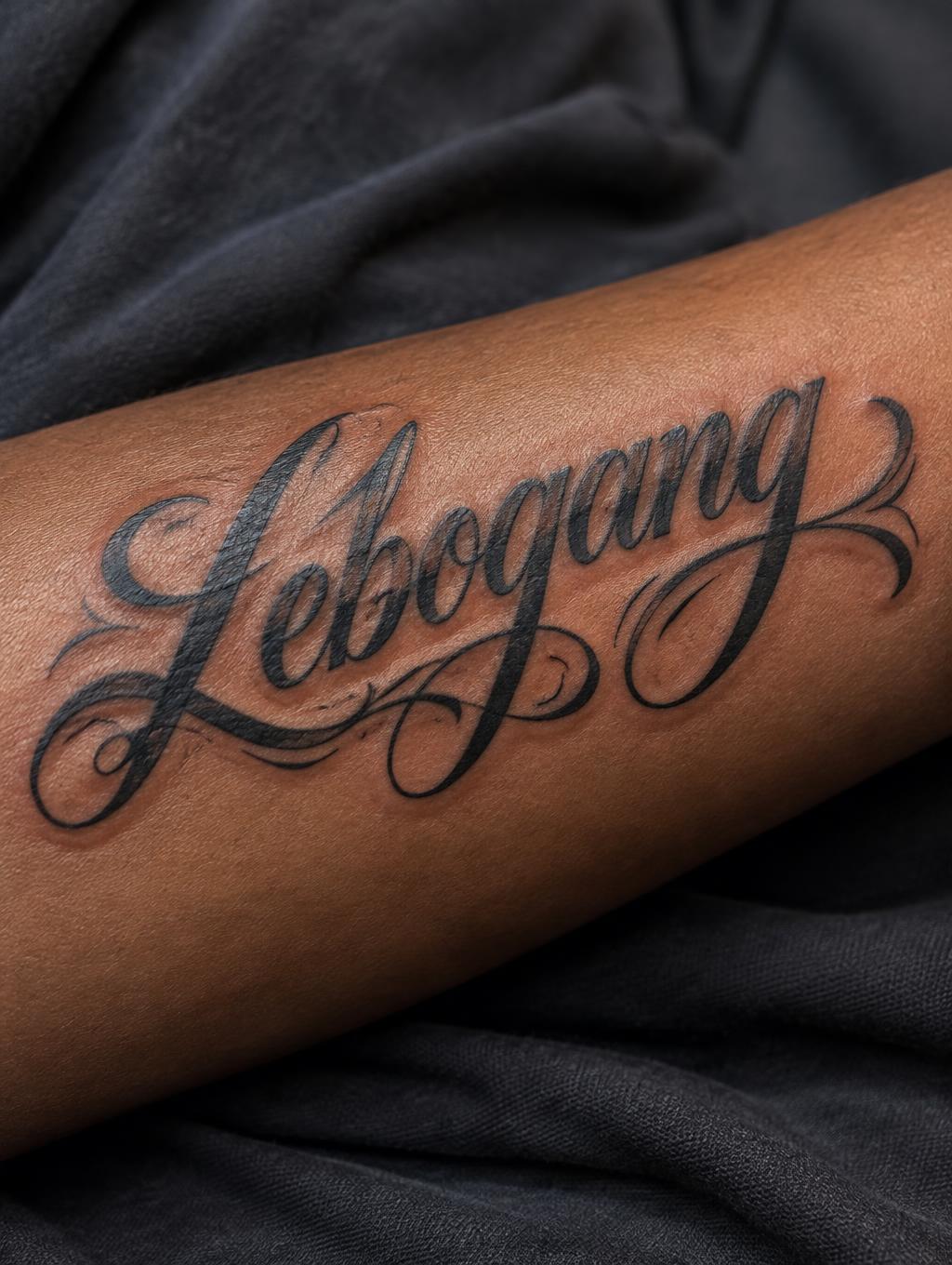 "Lebogang" — Tattoo text effect
